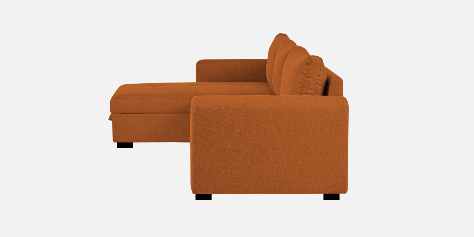 Sigma Fabric RHS Sectional Sofa (3+Lounger) In Vivid Orange Colour - Febonic Living