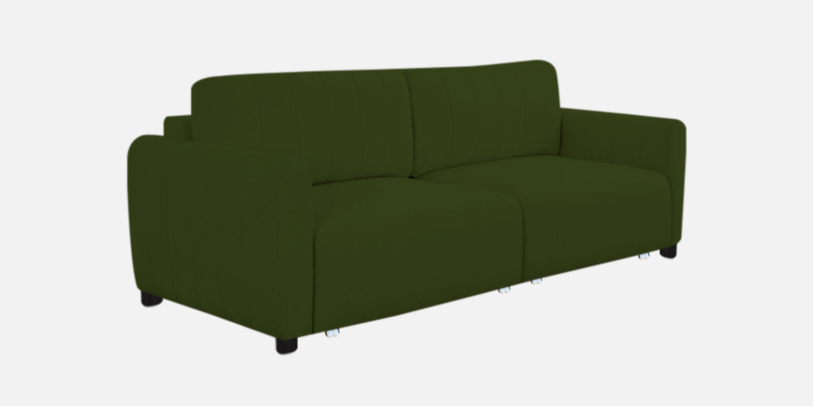 Vima Fabric 3 Seater Pull Out Sofa Cum Bed In Olive Green Colour - Febonic Living