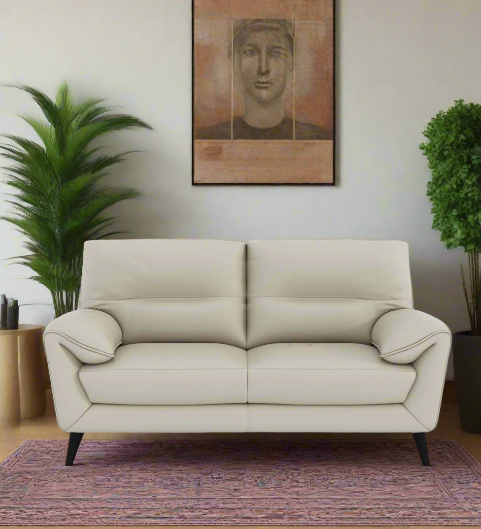 Amani Leatherette 3 Seater Sofa In Beige Colour - Febonic Living