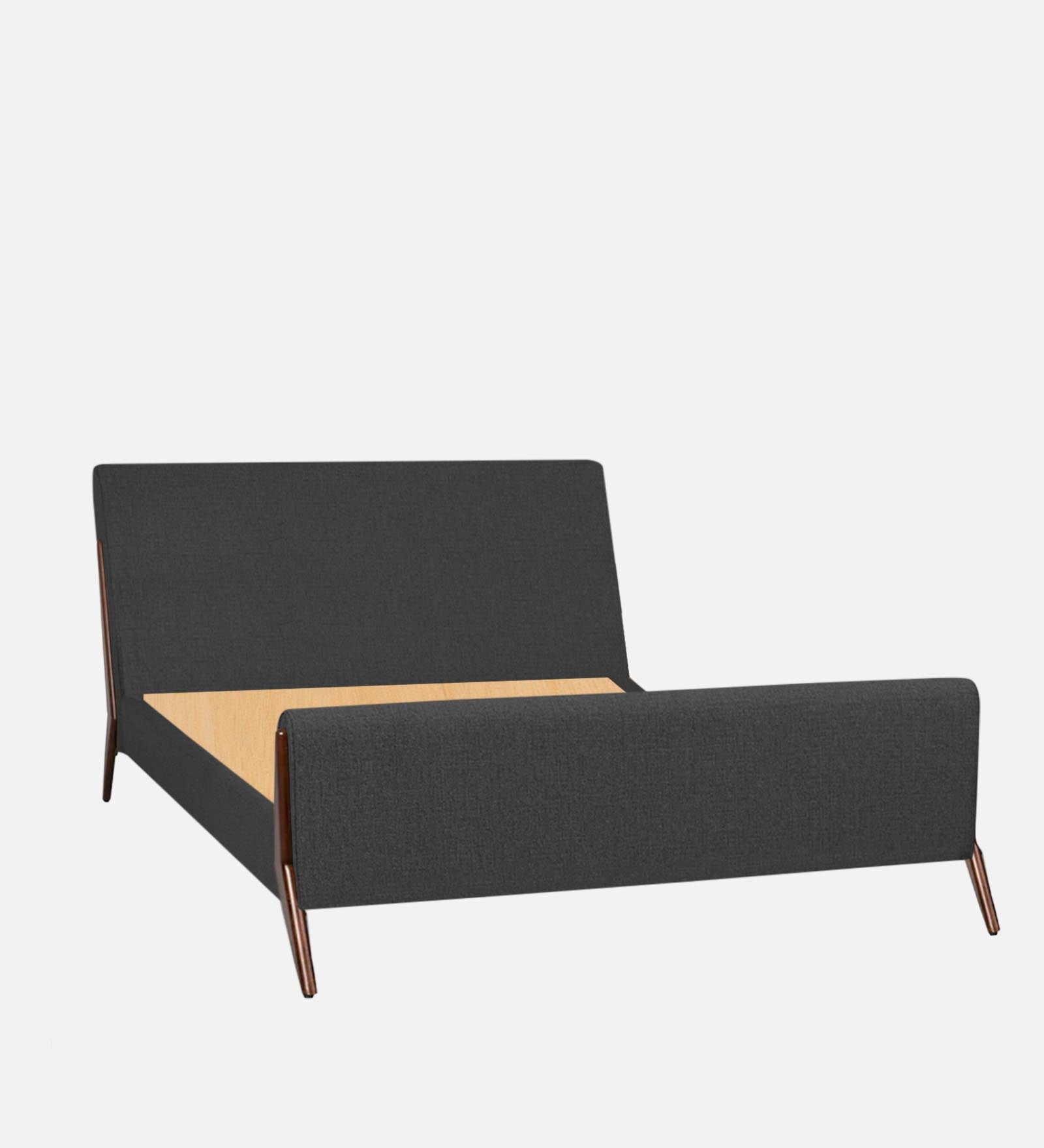 Catla Fabric King Size Bed In Charcoal Grey Colour - Febonic Living