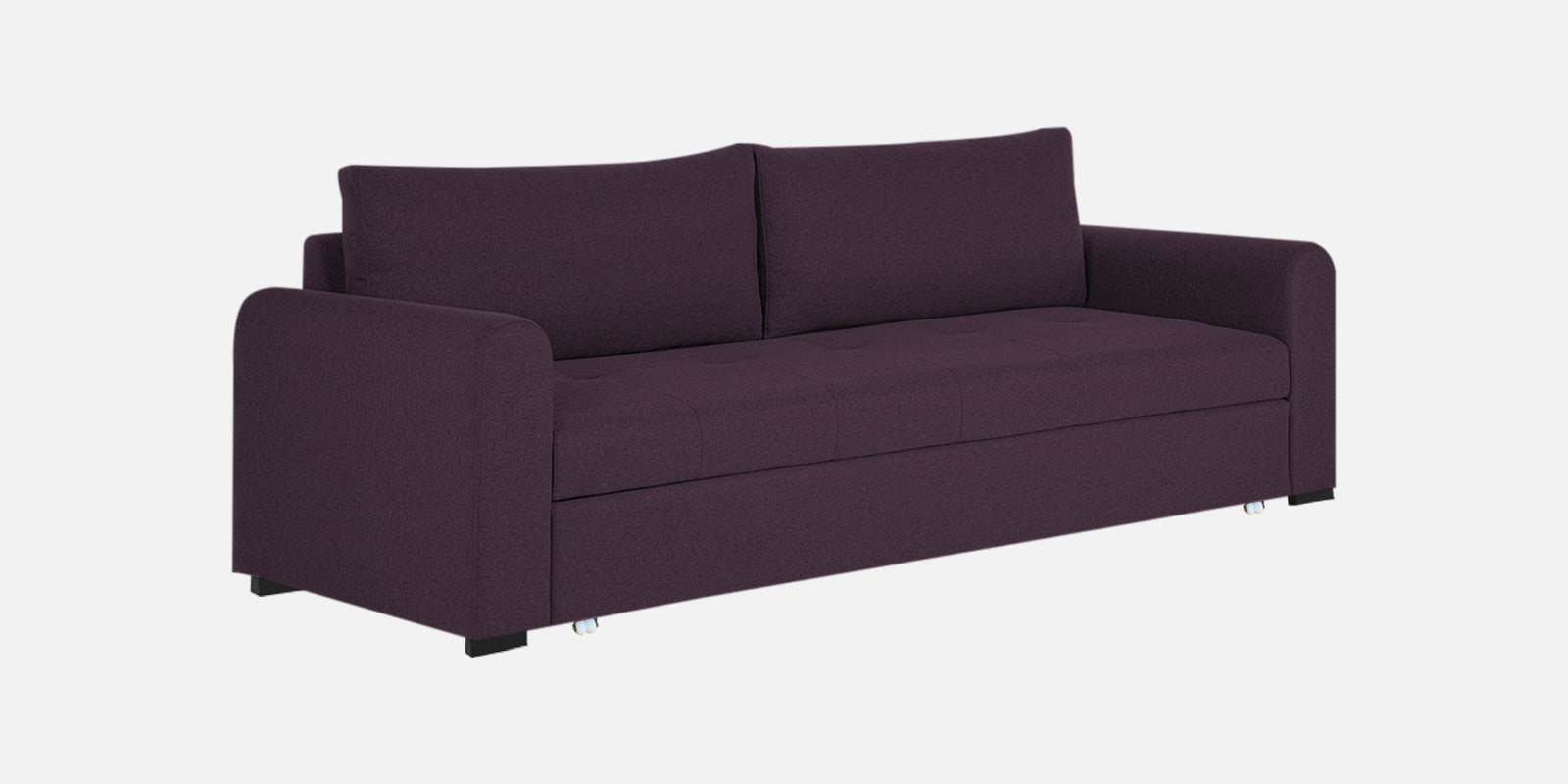 Sigma Fabric 3 Seater Pull Out Sofa Cum Bed In Greek Purple Colour - Febonic Living