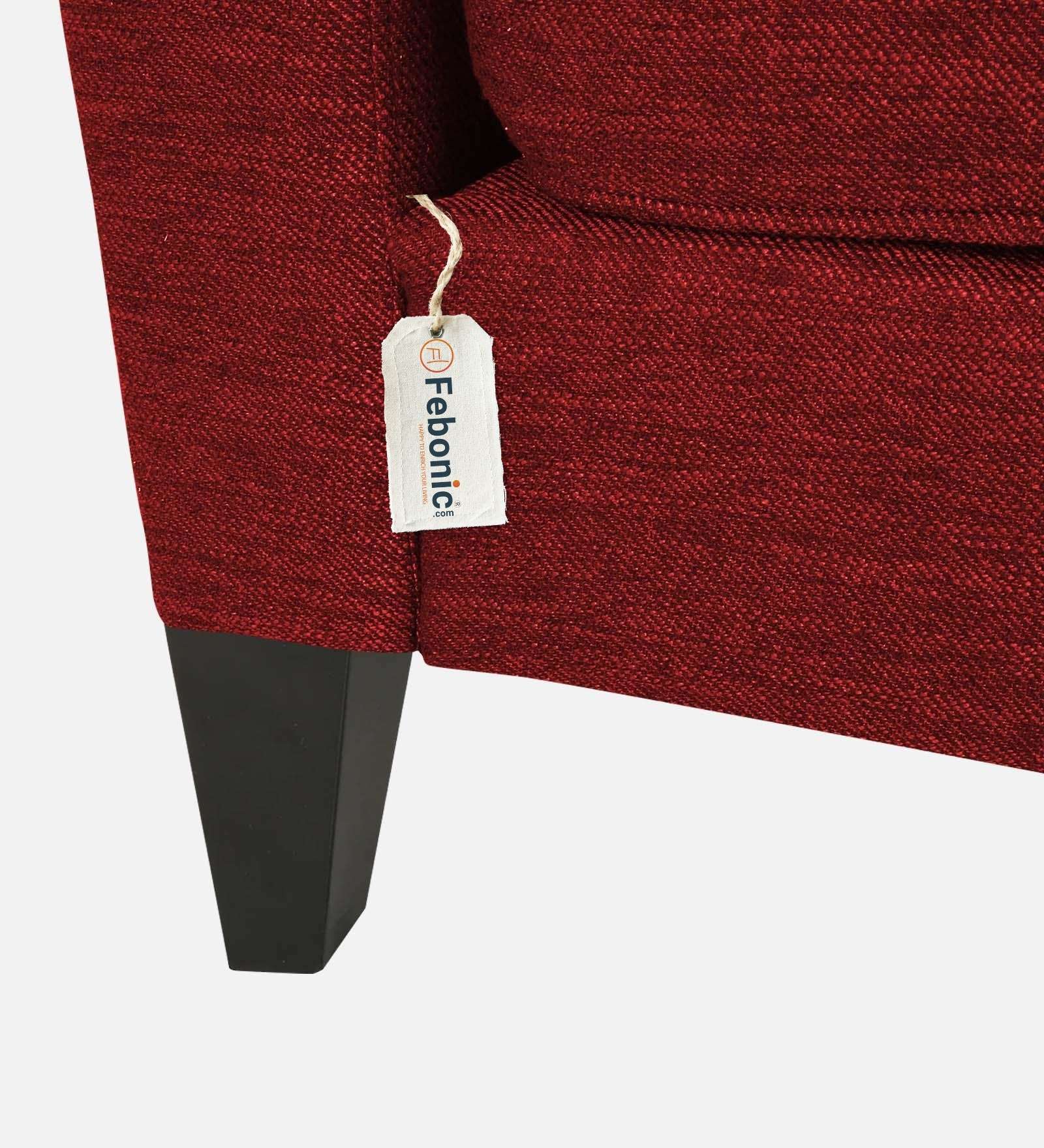 Nigar Fabric 1 Seater Sofa In  Blood Maroon Colour - Febonic Living