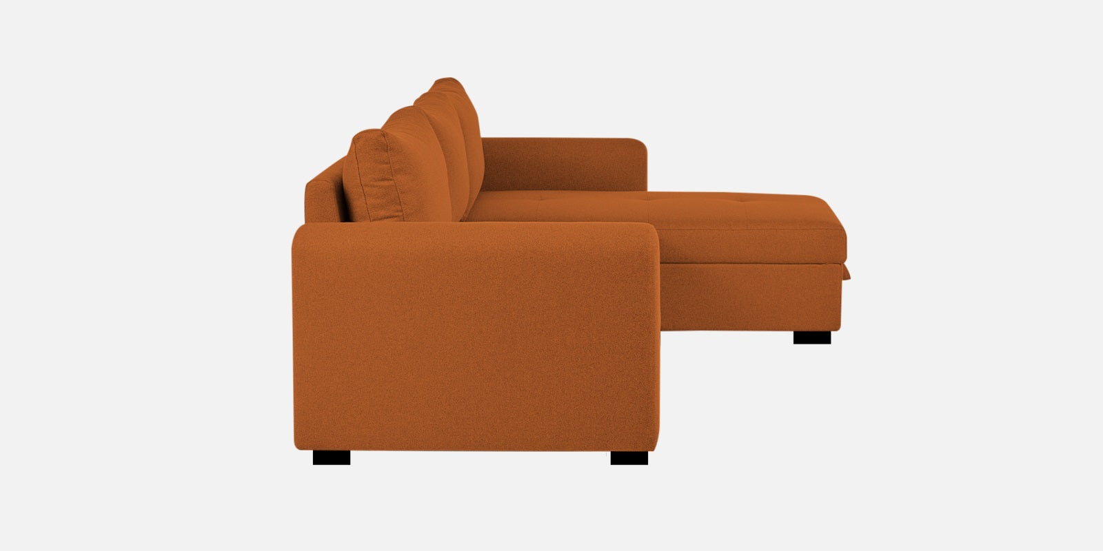 Sigma Fabric LHS Sectional Sofa (3+Lounger) In Vivid Orange Colour - Febonic Living