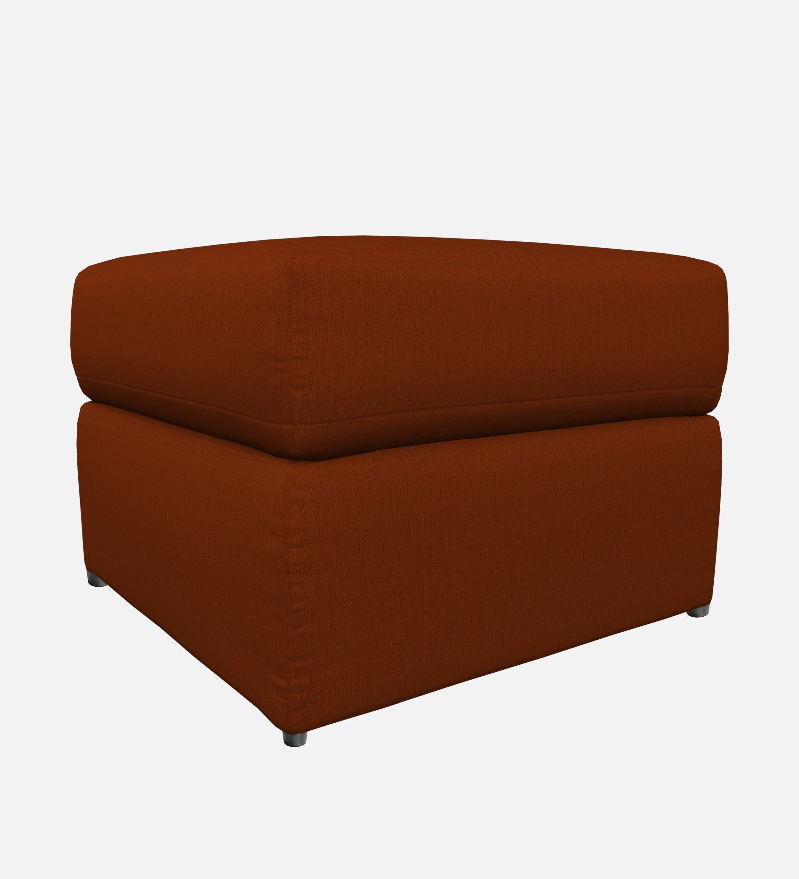 Penny Fabric Ottoman In Burnt Orange Colour With Storage - Febonic Living