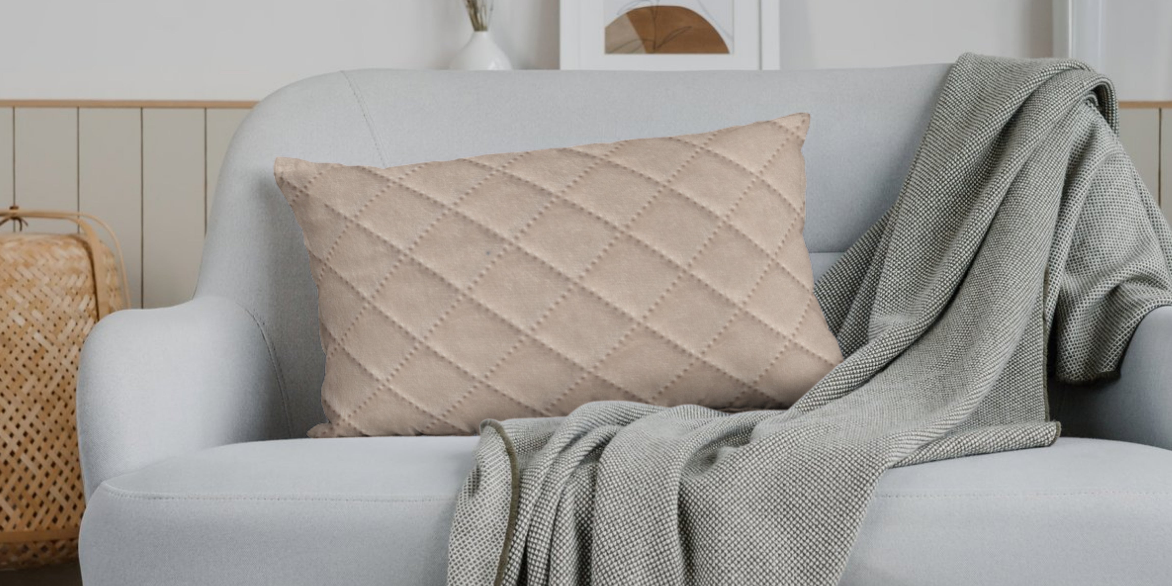 Velvet Quilted Fabric Swatch Winter Beige 05 Code - Febonic Living