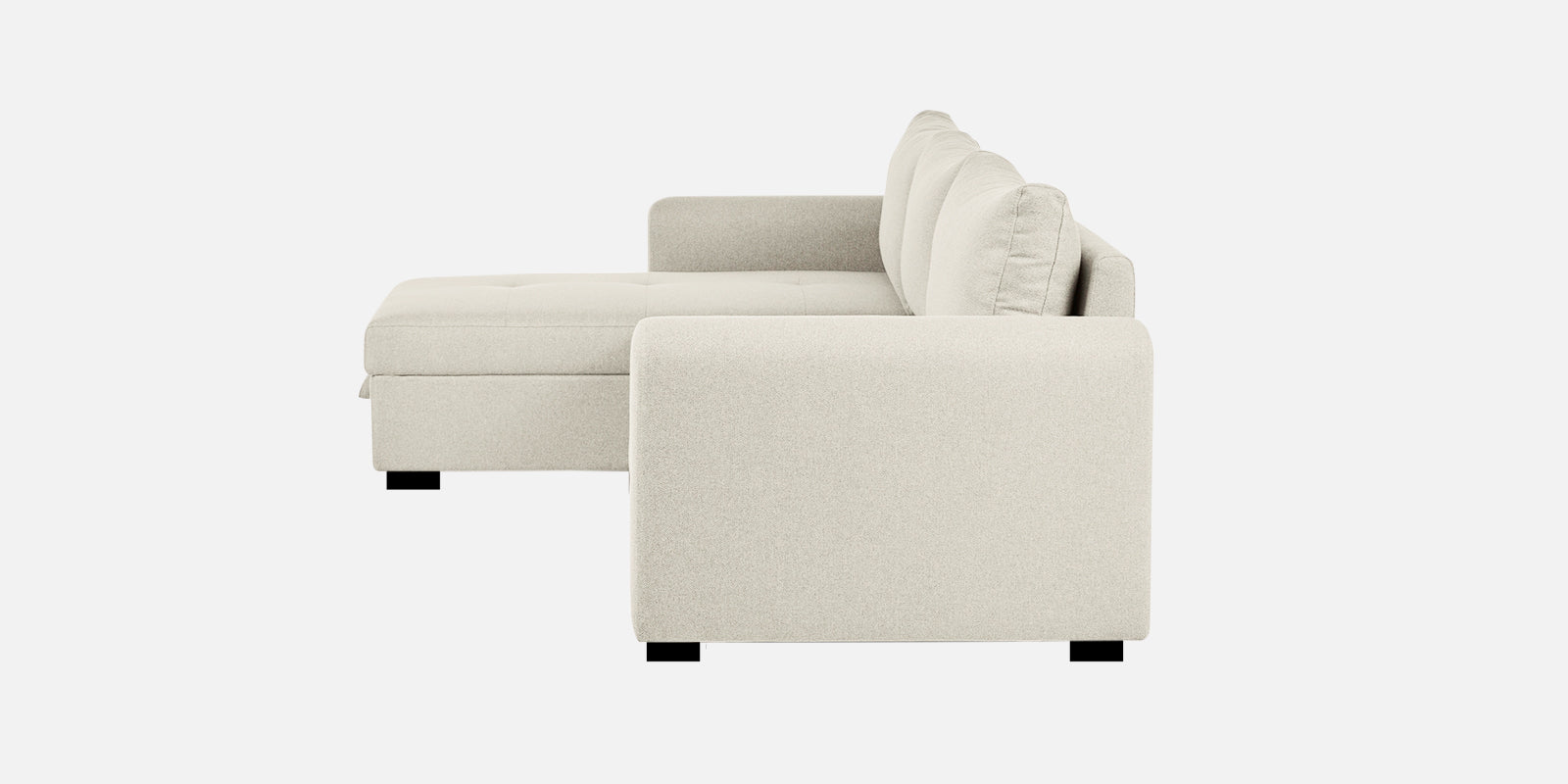 Sigma Fabric RHS Sectional Sofa (3+Lounger) In Ivory Cream Colour - Febonic Living