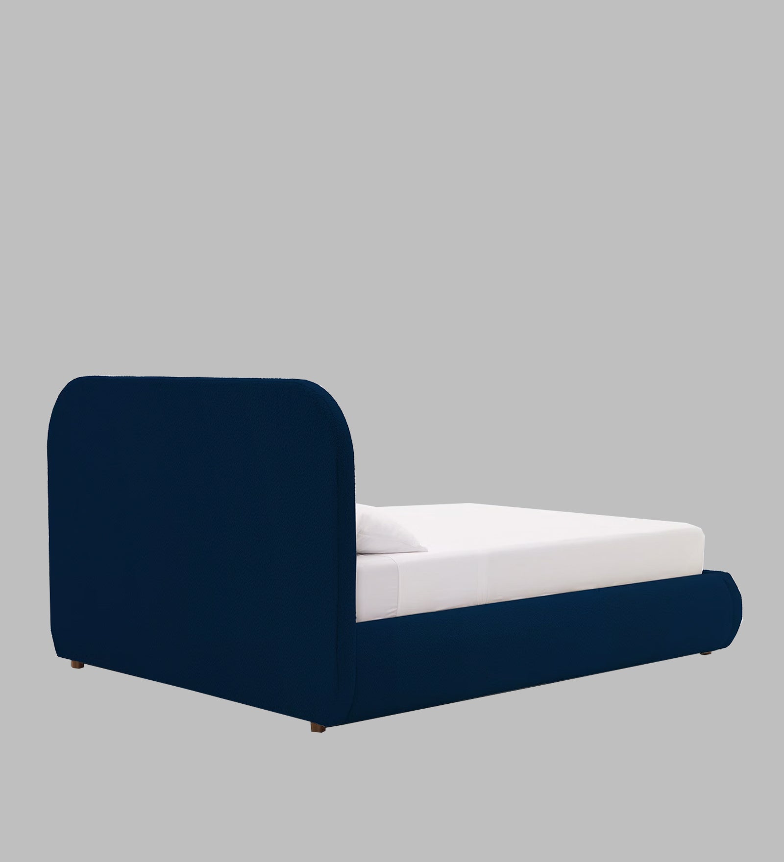Nemo Boucle Fabric Queen Size Bed in Classic Blue Colour - Febonic Living