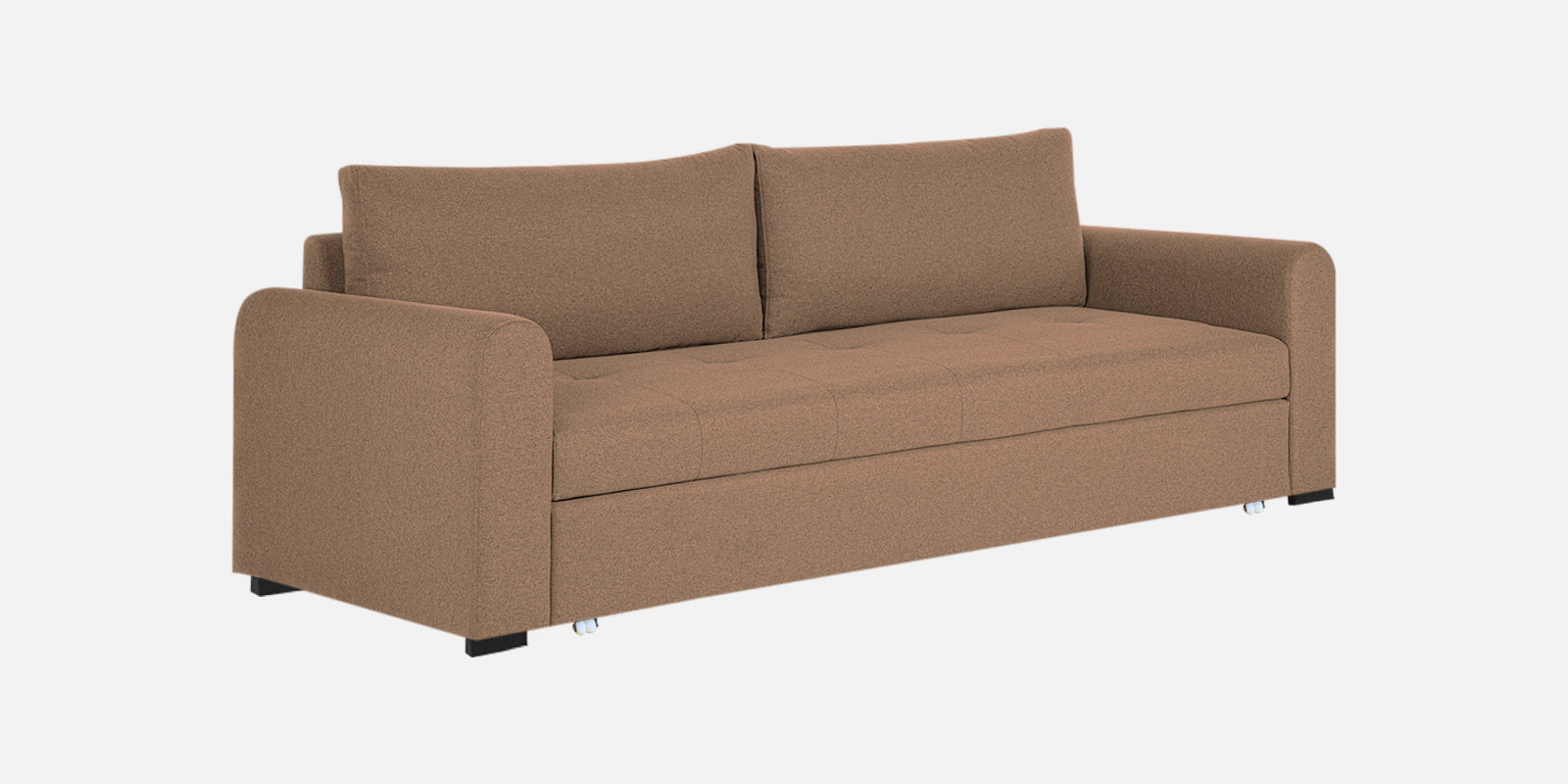 Sigma Fabric 3 Seater Pull Out Sofa Cum Bed In Cosmic Beige Colour - Febonic Living