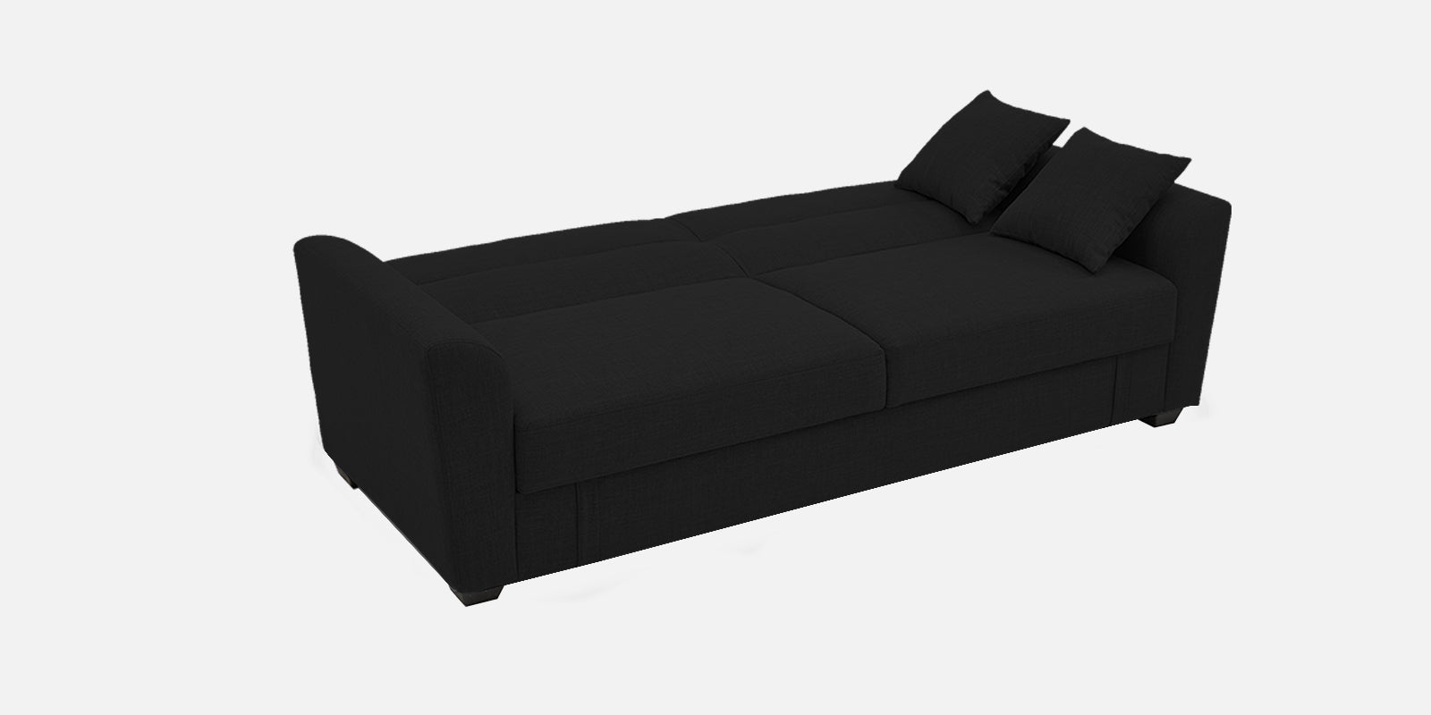 Bony Fabric 3 Seater Convertible Sofa Cum Bed In Heather Black Colour - Febonic Living