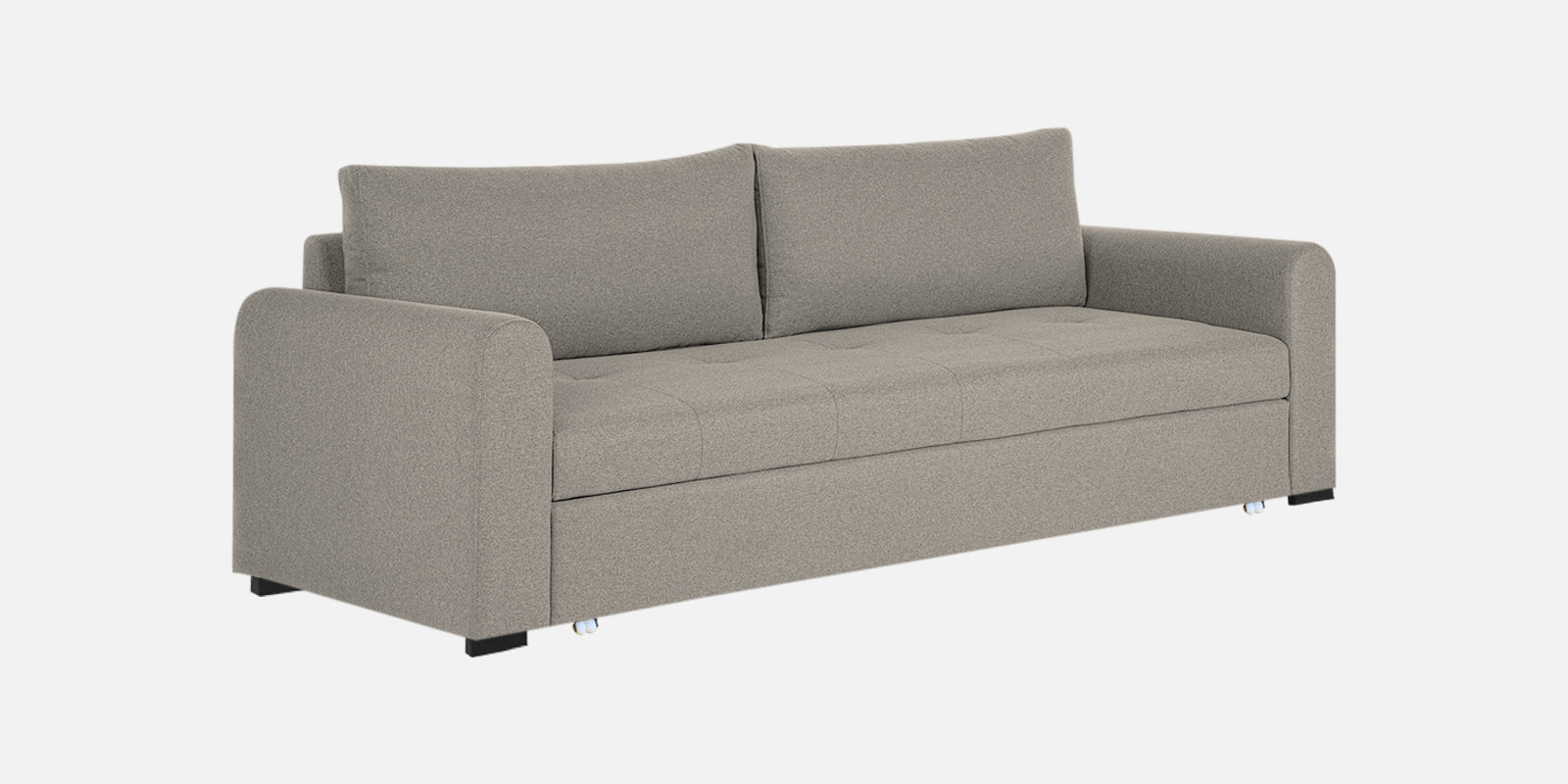 Sigma Fabric 3 Seater Pull Out Sofa Cum Bed In Ash Grey Colour - Febonic Living