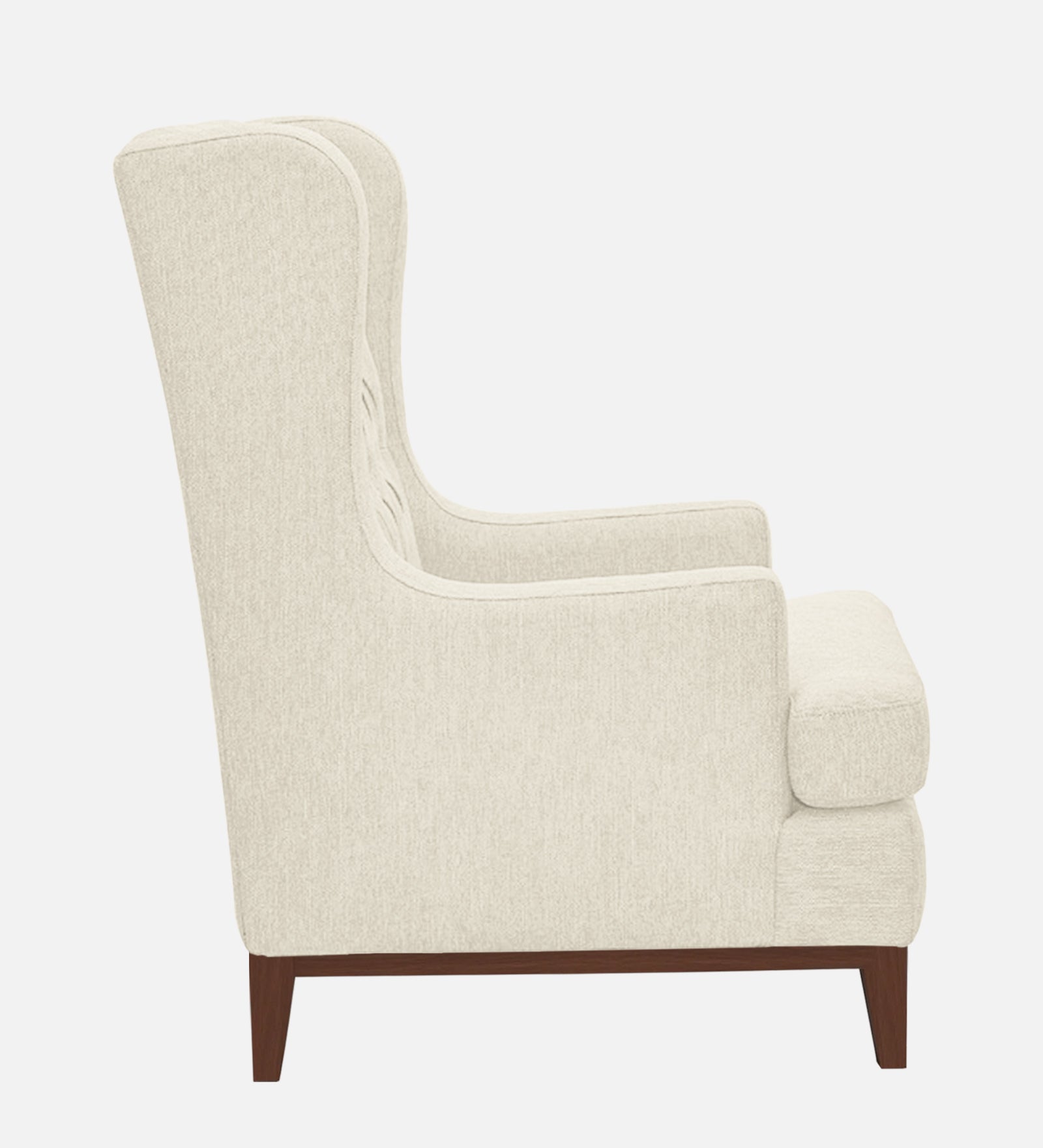 Panas Fabric Wing Chair In Ivory Cream Colour - Febonic Living