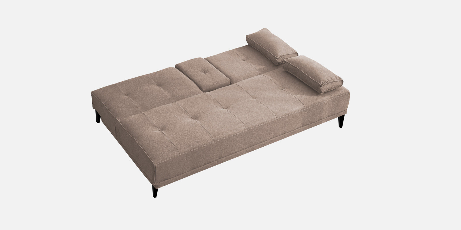 Jerry Fabric 3 Seater Convertible Sofa Cum Bed In Kadhi Beige Colour - Febonic Living