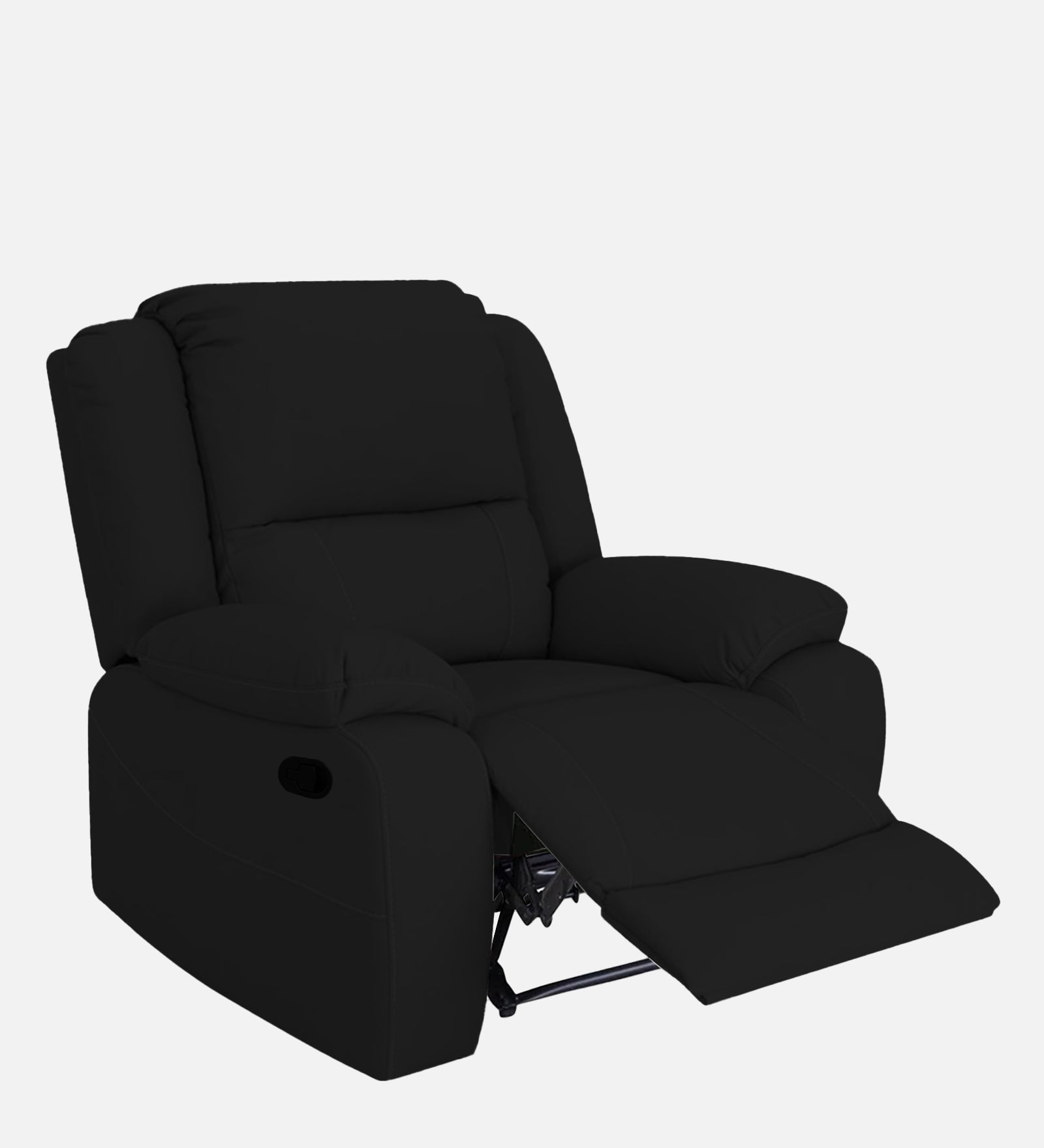 Adley Fabric 1 Seater Manual Recliner In Heather Black Colour - Febonic Living