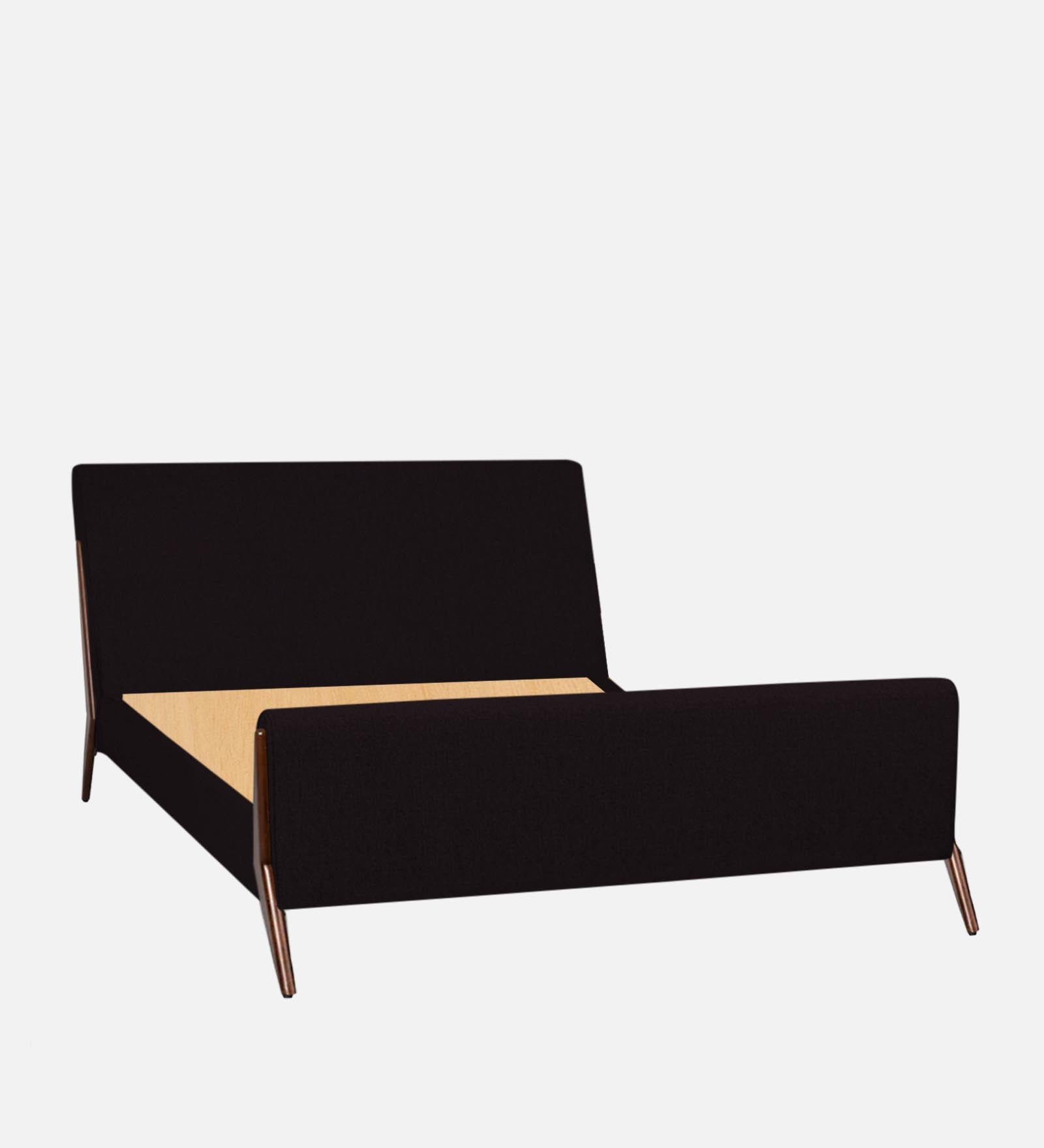 Catla Fabric Upholstered Queen Size Bed In Cara Brown Colour - Febonic Living
