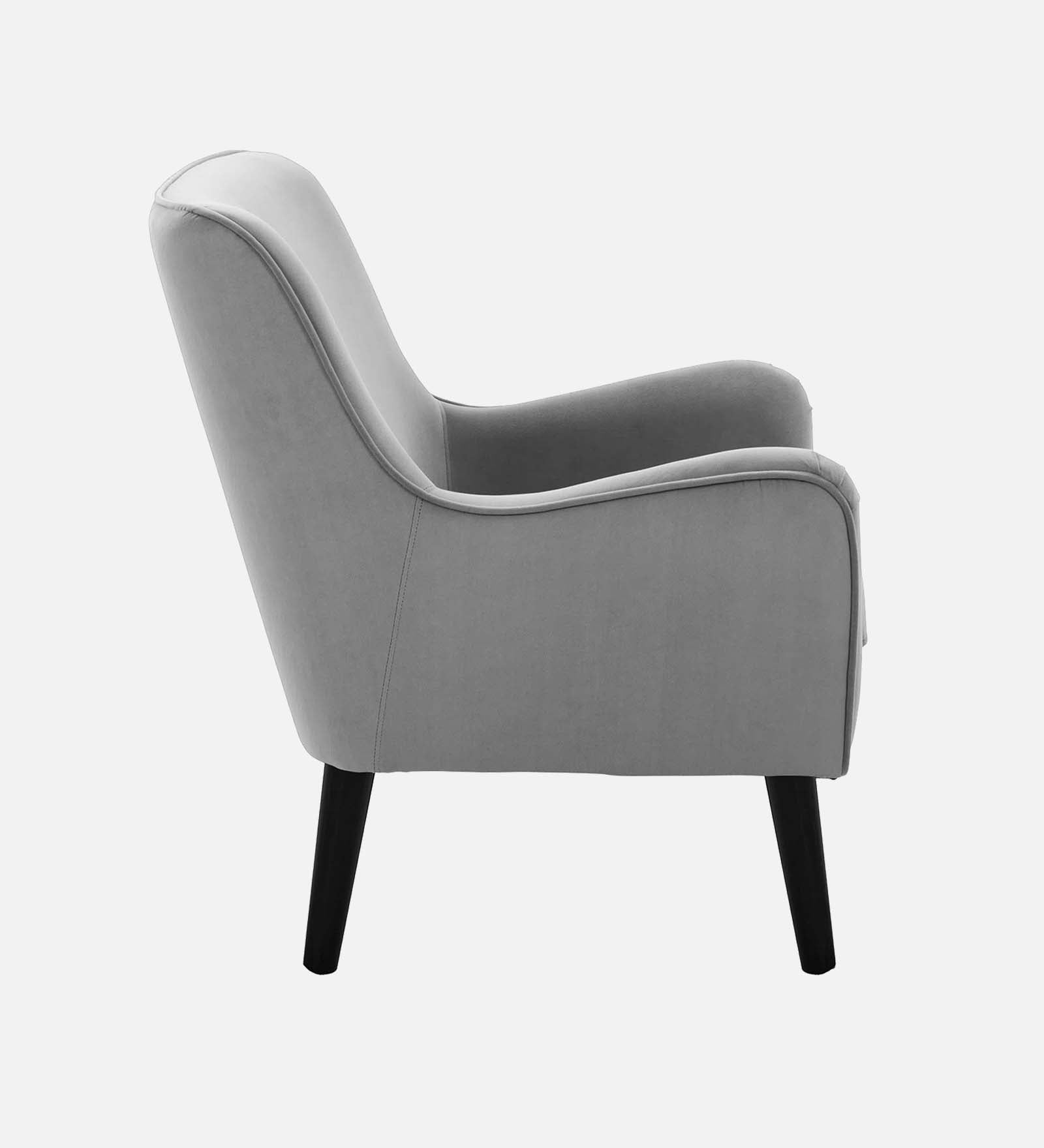 Ame Velvet Upholstered Arm Chair In concrete grey Colour - Febonic Living