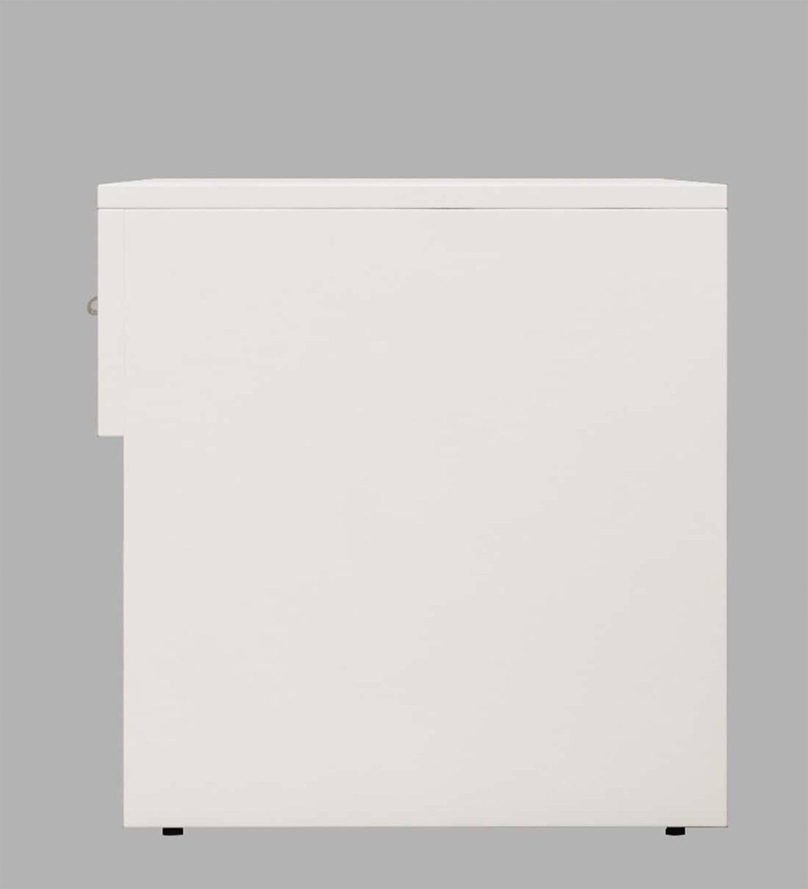 Kaiva Bedside Table With Drawer In Frosty White And Dark Walnut Finish - Febonic Living