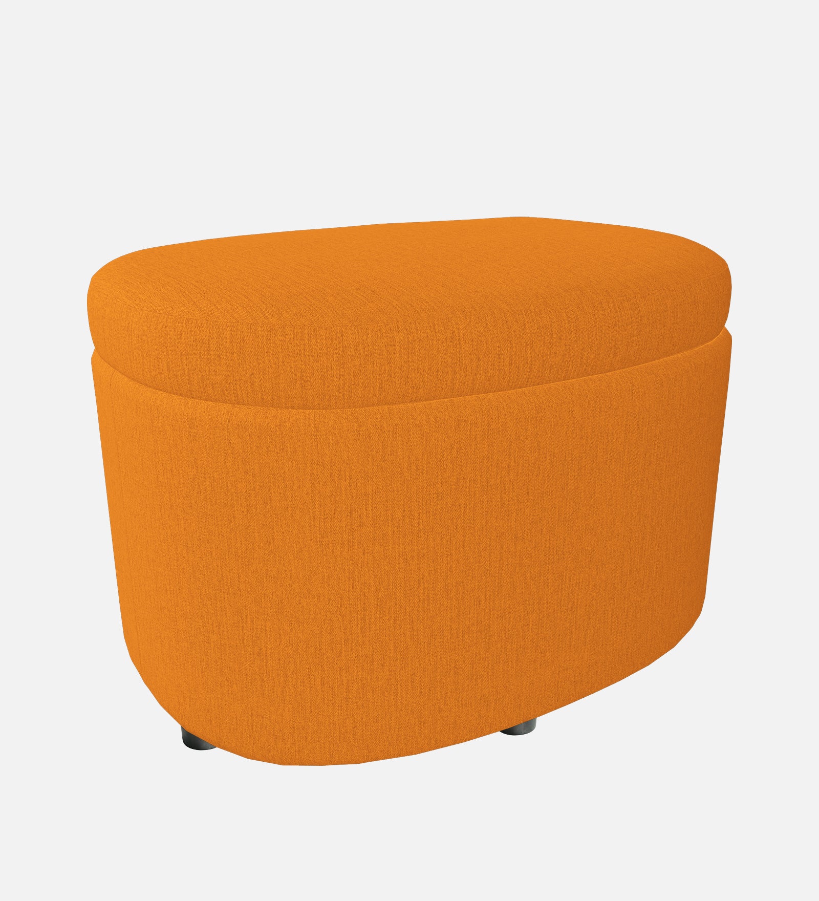 Ruggy Fabric Ottoman In Vivid Orange Colour With Storage - Febonic Living