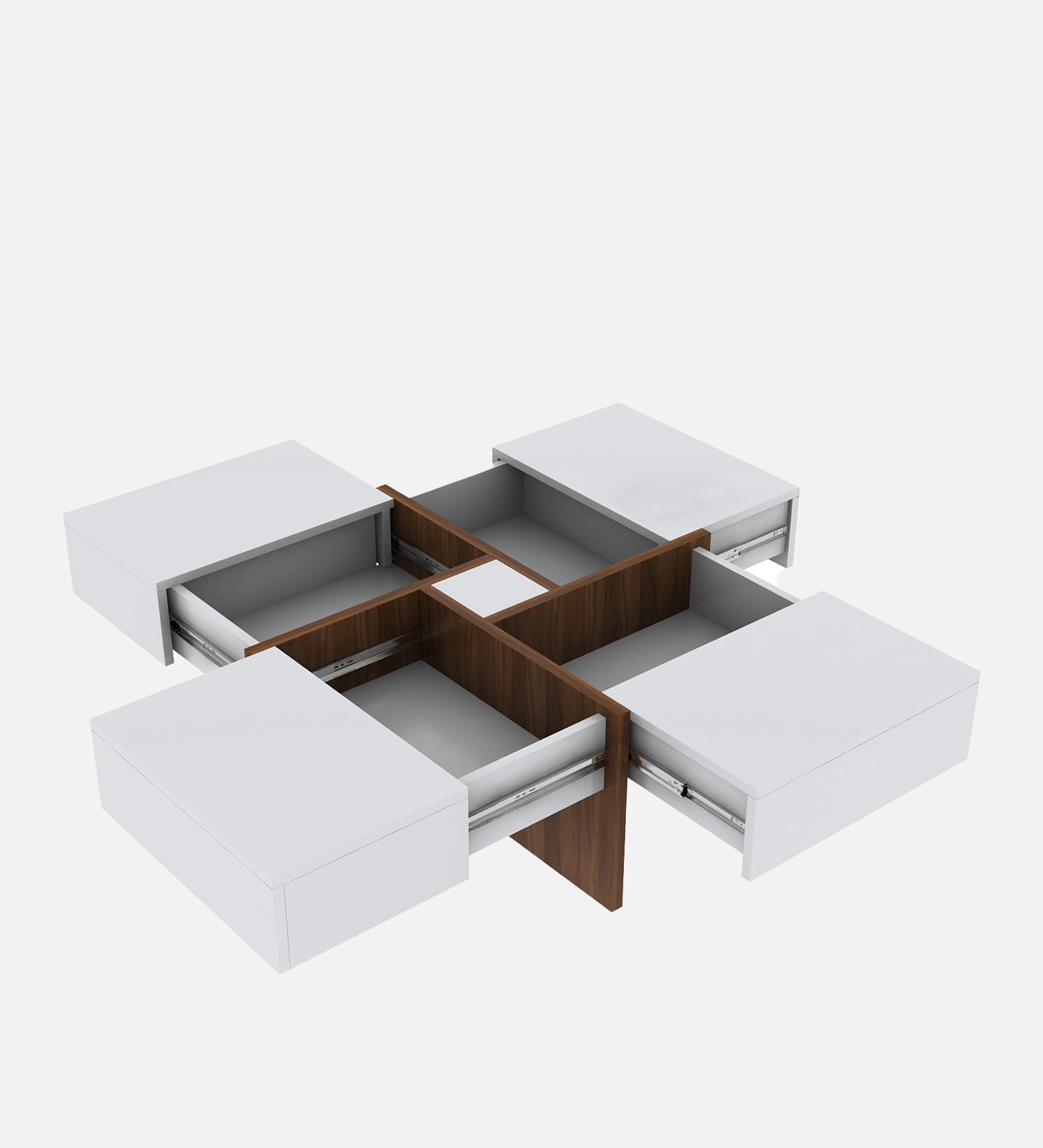 Sonic Coffee Table In Oral Walnut & Frosty White Finish - Febonic Living