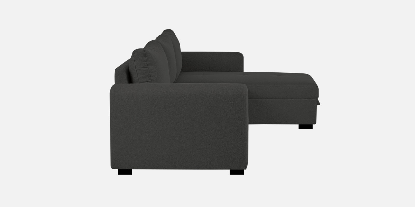 Sigma Fabric LHS Sectional Sofa (3+Lounger) In Charcoal Grey Colour - Febonic Living