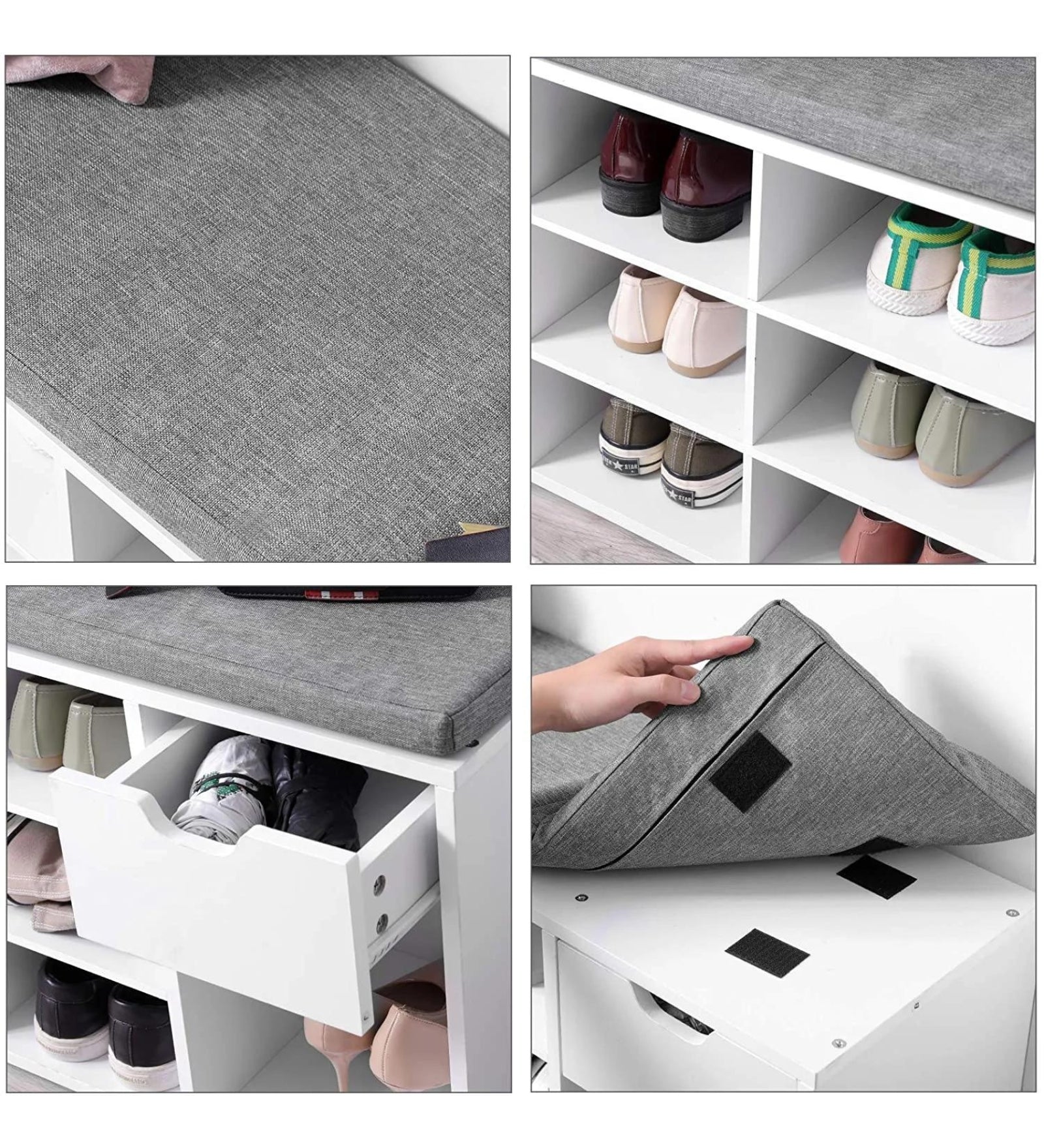 Renya Shoe Rack In Frosty White Finish - Febonic Living