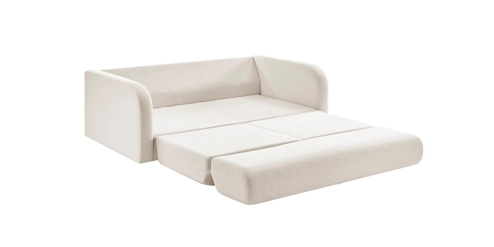 Rosa Fabric 3 Seater Foldable Sofa Cum Bed In Ivory Cream Colour - Febonic Living