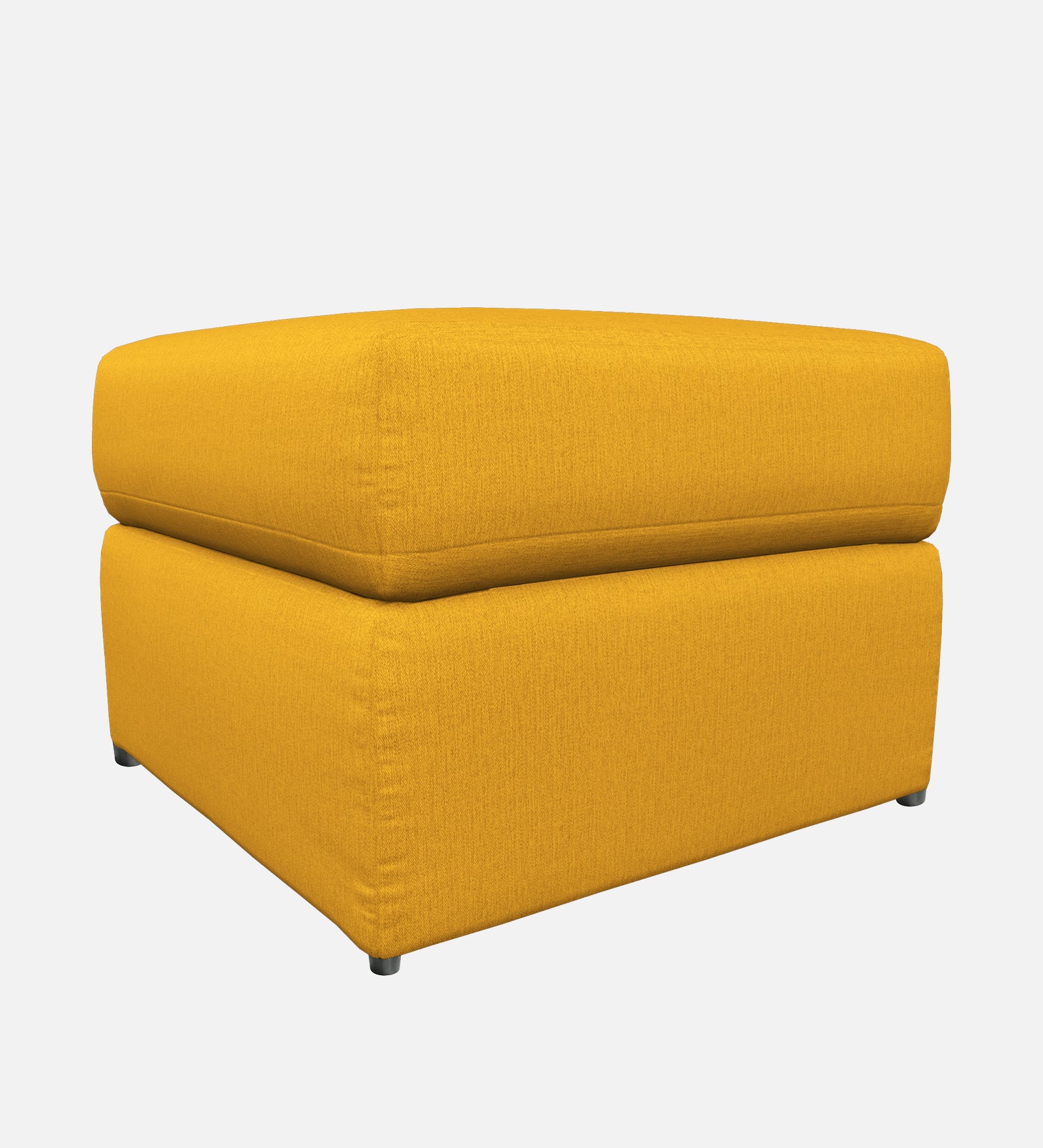 Penny Fabric Ottoman In Bold Yellow Colour With Storage - Febonic Living