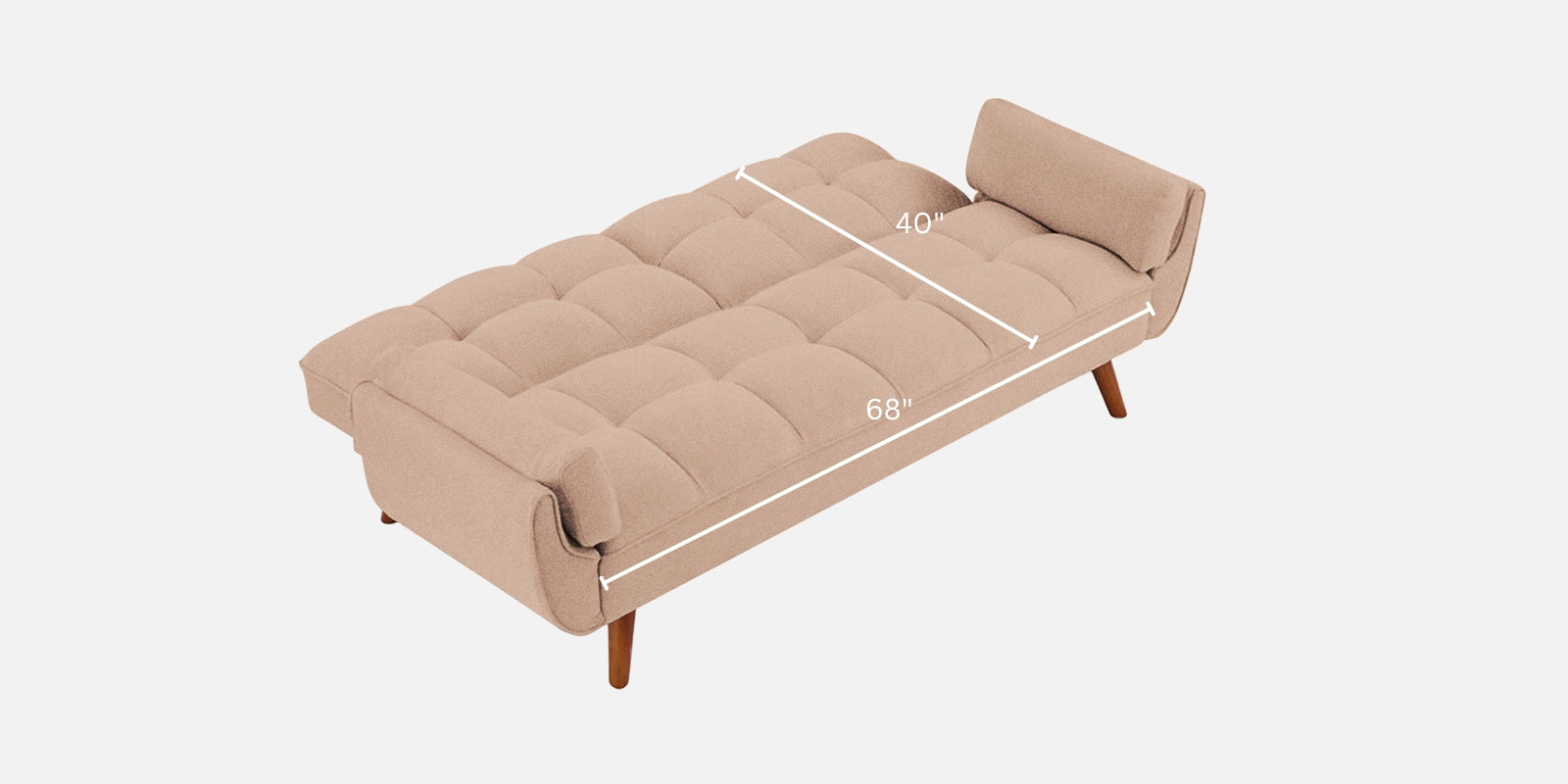 Melano Fabric 3 Seater Convertible Sofa Cum Bed In Olive Beige Colour - Febonic Living