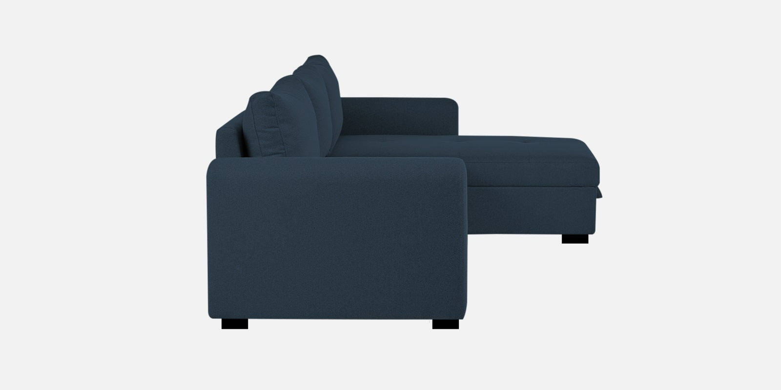 Sigma Fabric LHS Sectional Sofa (3+Lounger) In Denim Blue Colour - Febonic Living