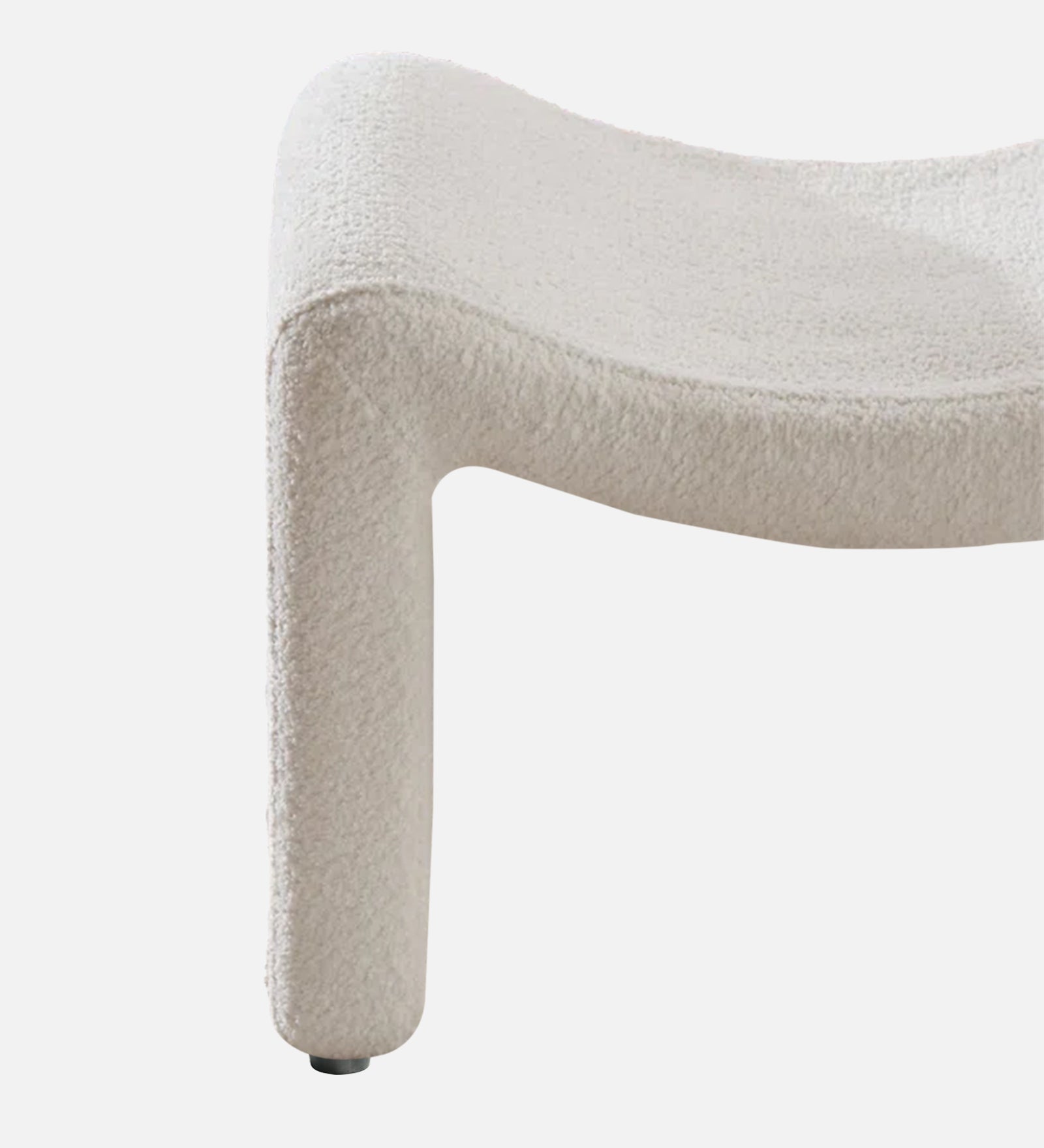 Olive Boucle Foot Stool In Bright White Colour - Febonic Living
