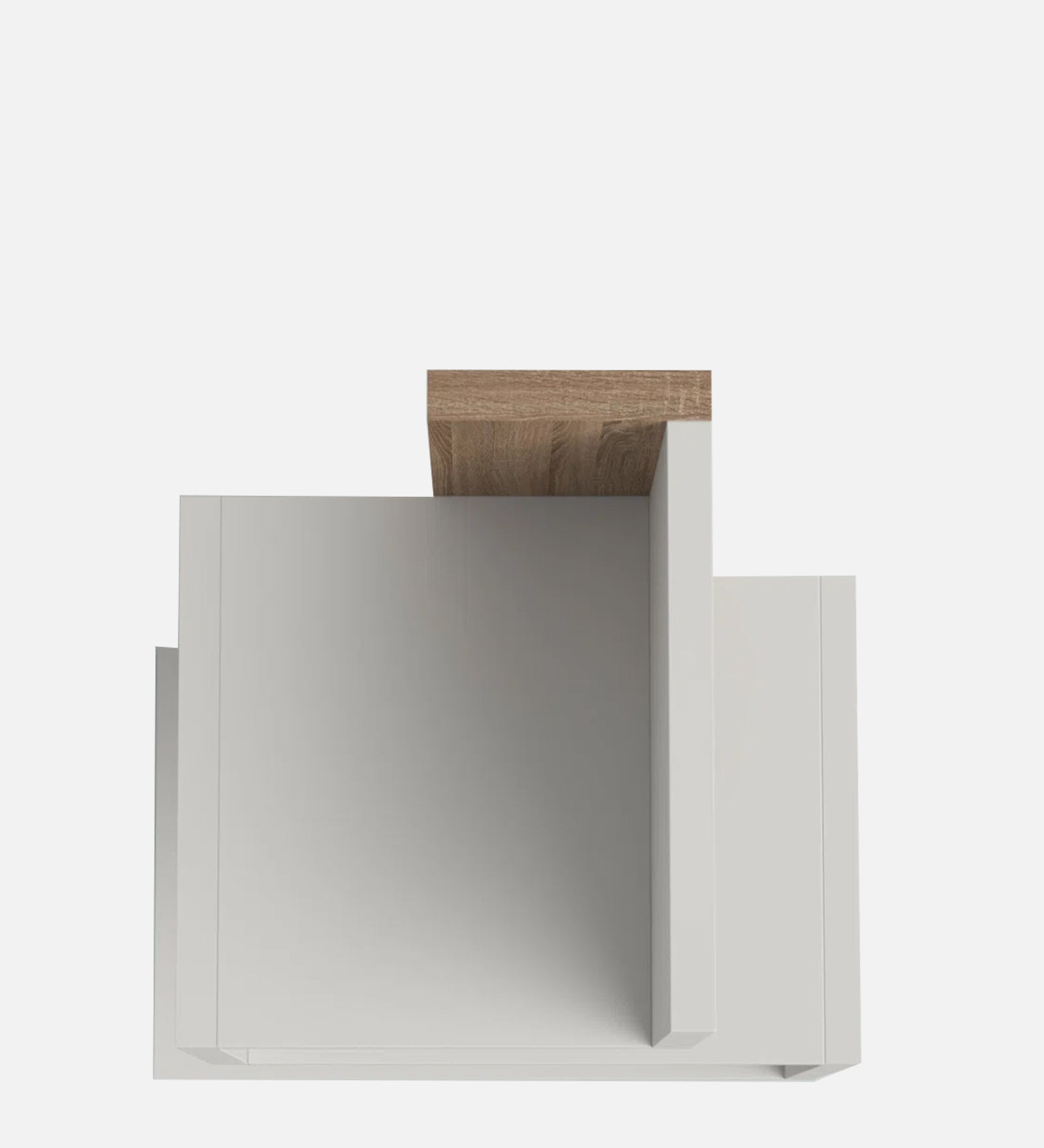 Soli Bedside Table In Frosty White And Oral Walnut Finish - Febonic Living