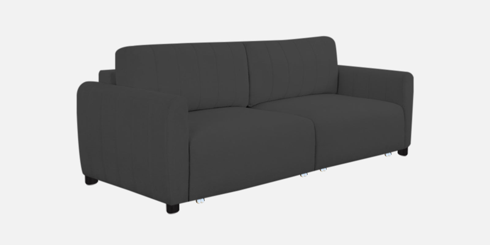 Vima Fabric 3 Seater Pull Out Sofa Cum Bed In Charcoal Grey Colour - Febonic Living
