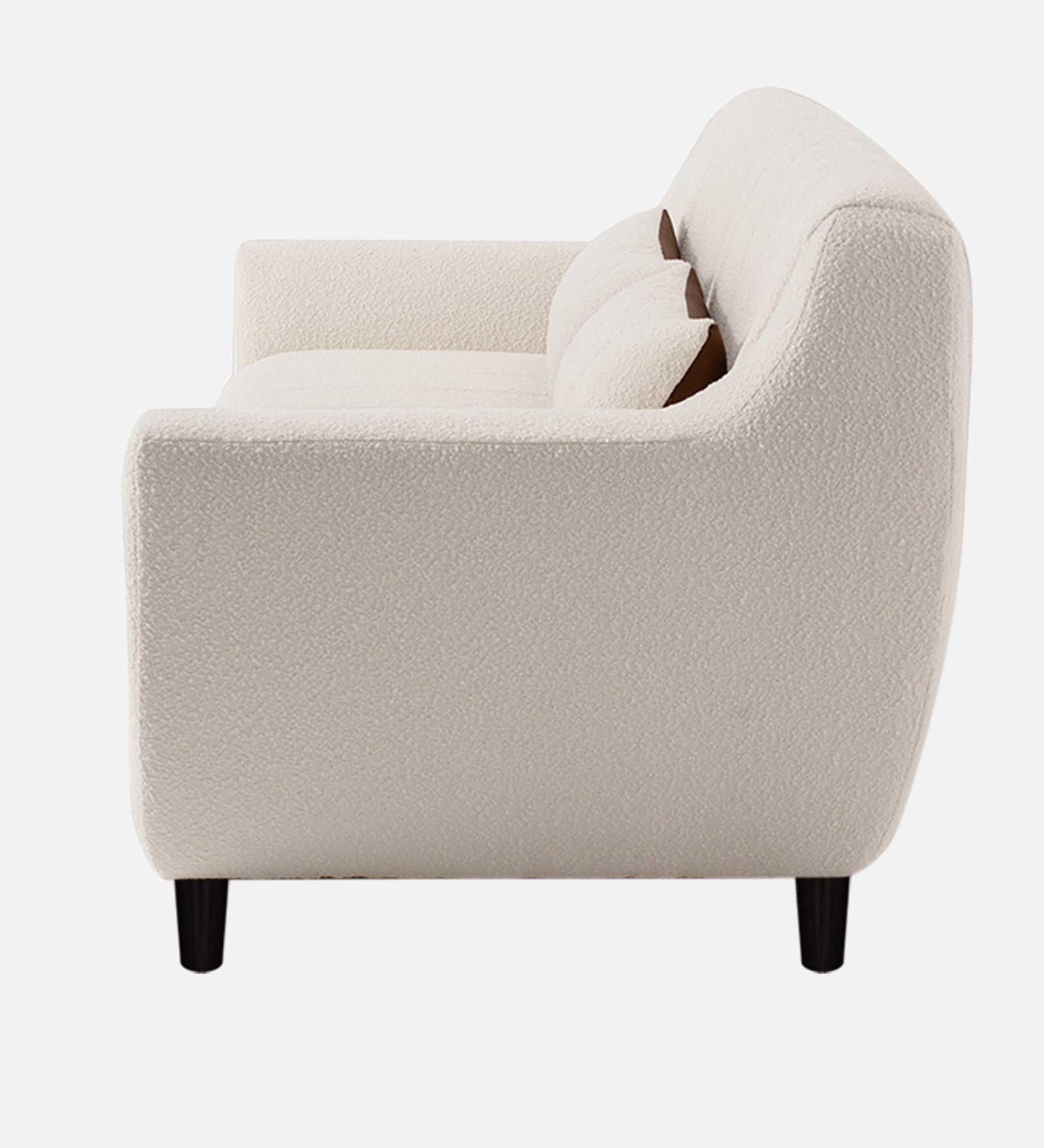 Nesco Boucle Fabric 1 Seater Sofa in Bright White Colour