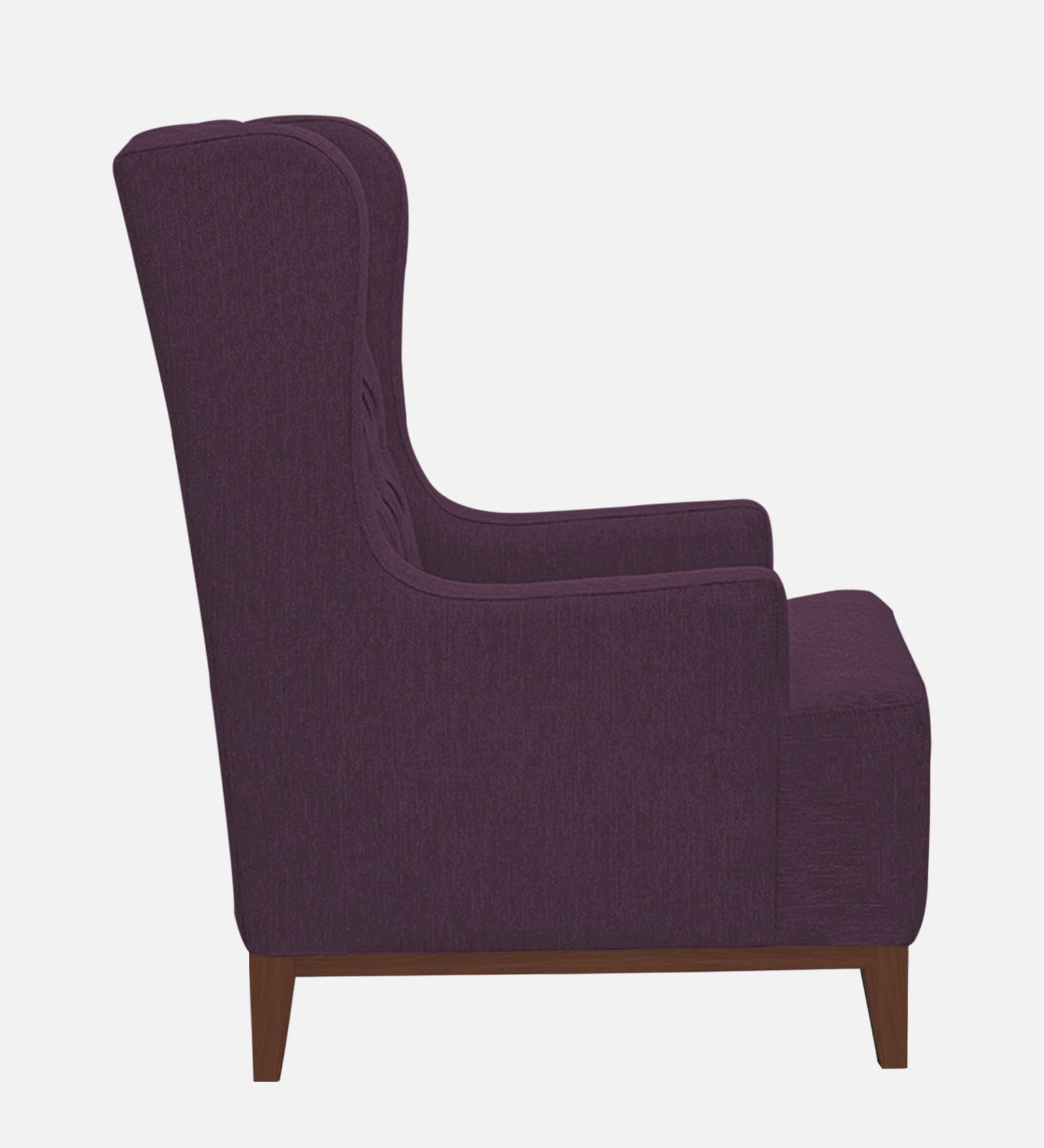 Kuchi Fabric Wing Chair In Greek Purple Colour - Febonic Living