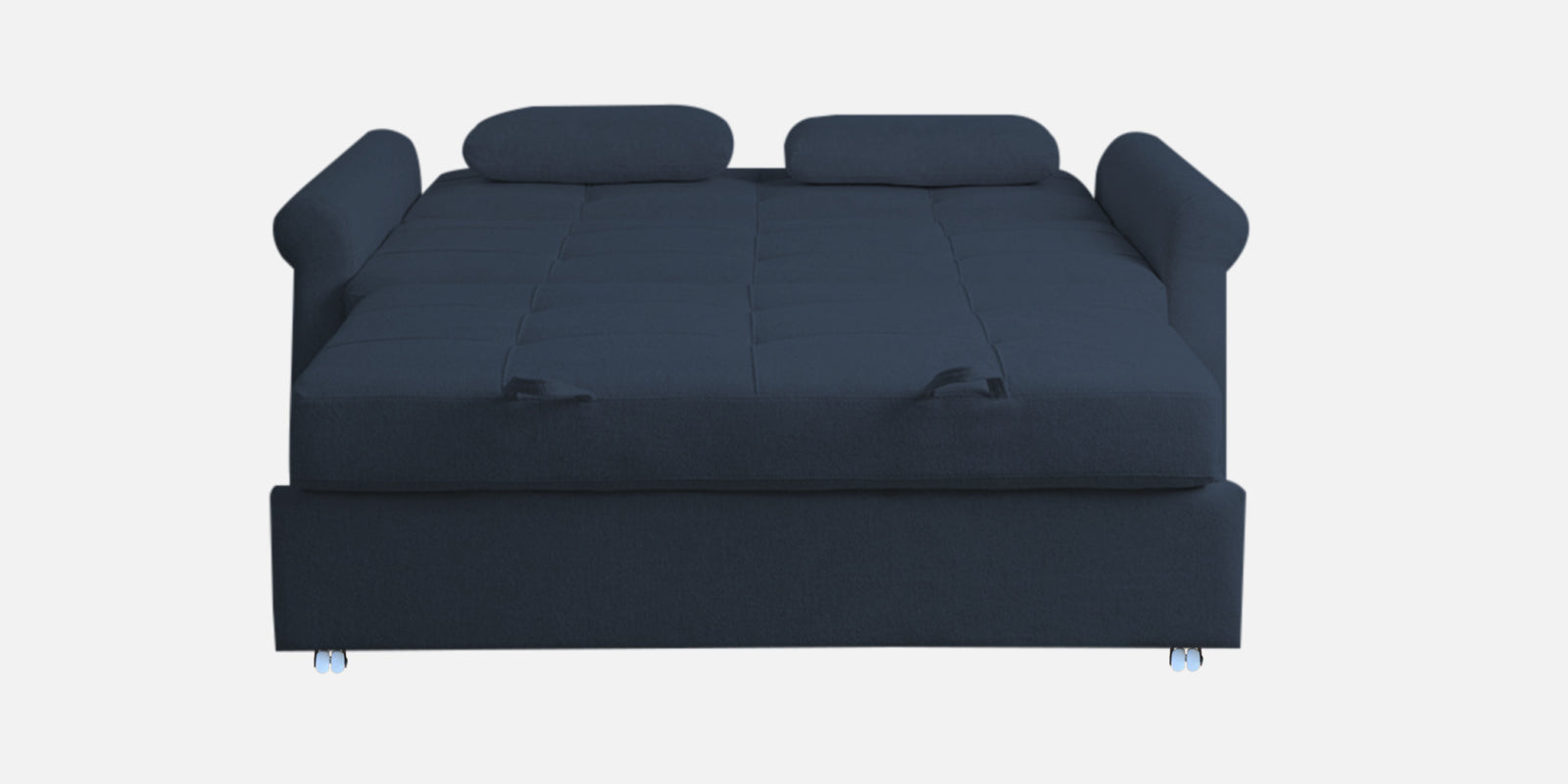 Fornia Fabric 2 Seater Pull Out Sofa Cum Bed In Denim Blue Colour - Febonic Living