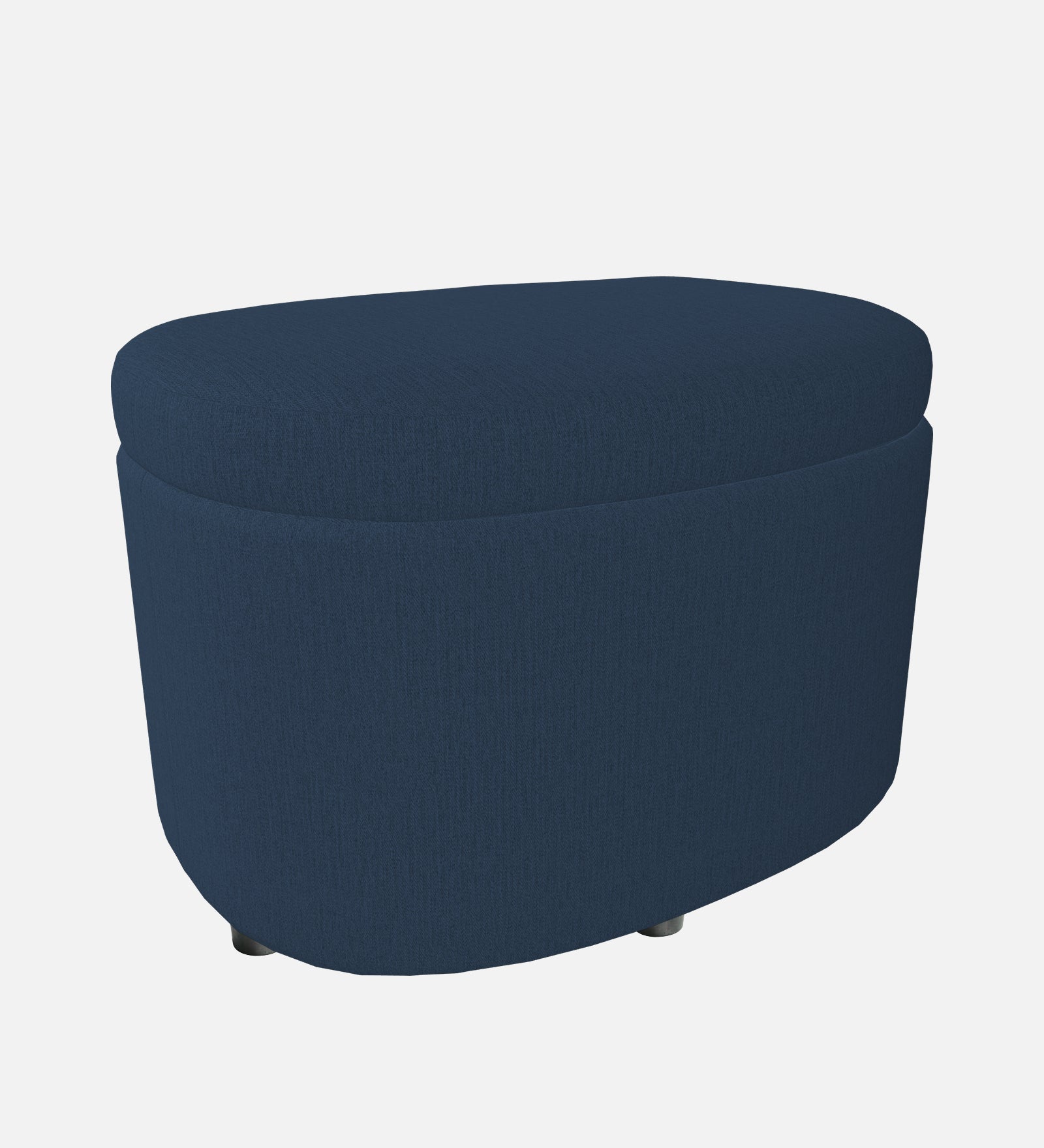 Ruggy Fabric Storage Ottoman in Denim Blue Colour - Febonic Living