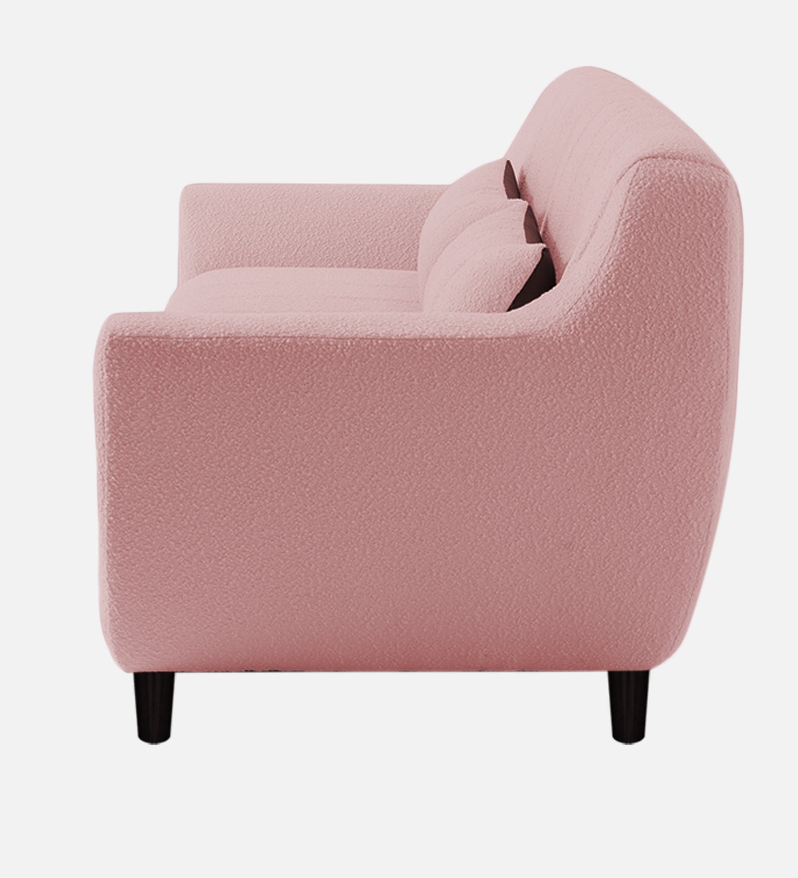 Nesco Boucle Fabric 1 Seater Sofa in Basi Pinc Colour
