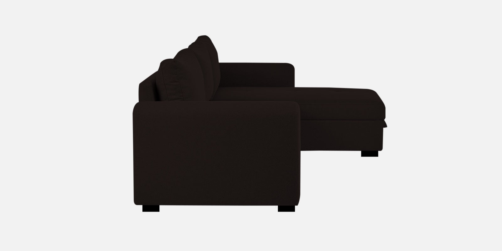 Sigma Fabric LHS Sectional Sofa (3+Lounger) In Cara Brown Colour - Febonic Living