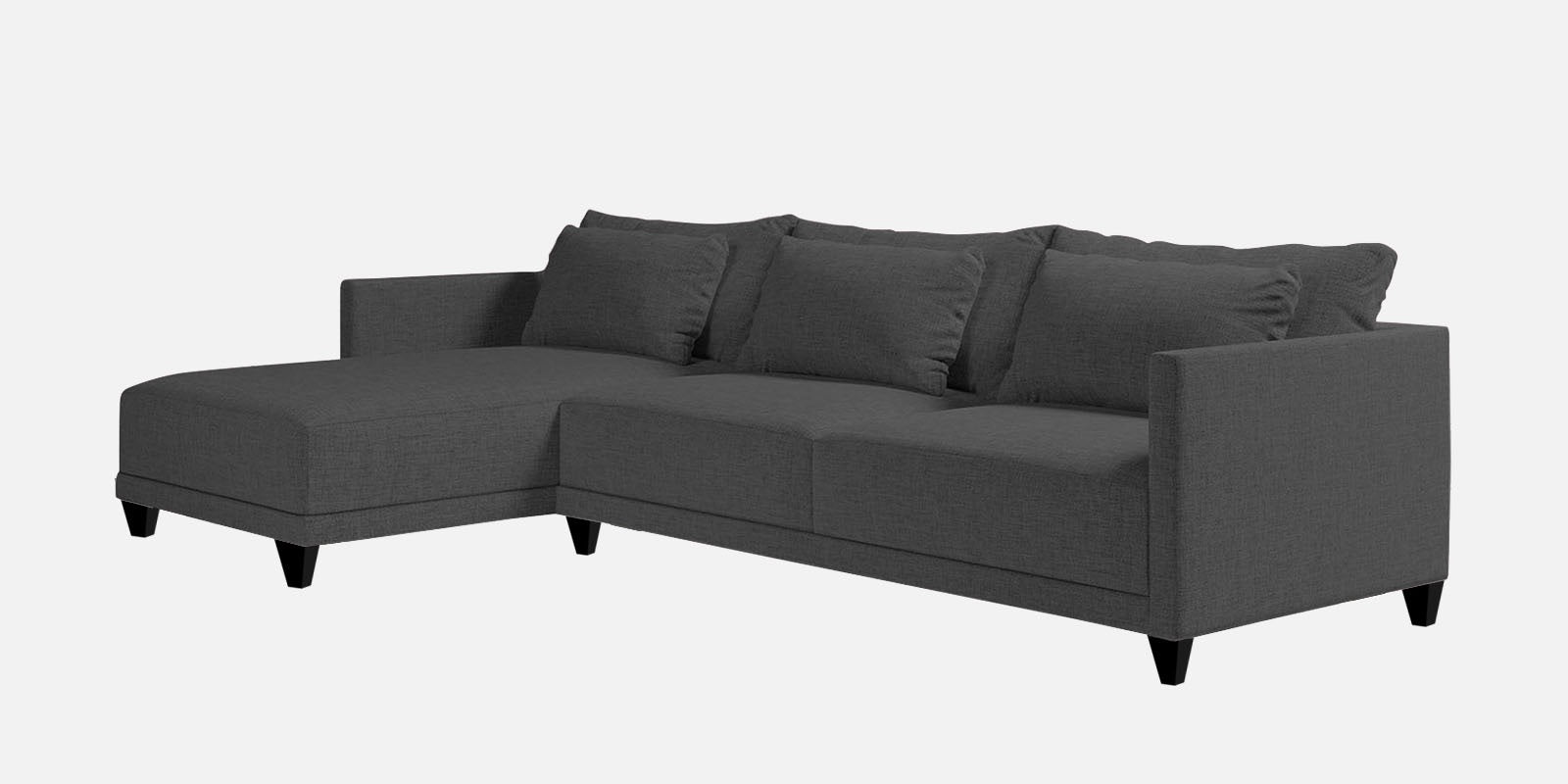 Kera Fabric RHS Sectional Sofa (3+Lounger) In Charcoal Grey Colour - Febonic Living
