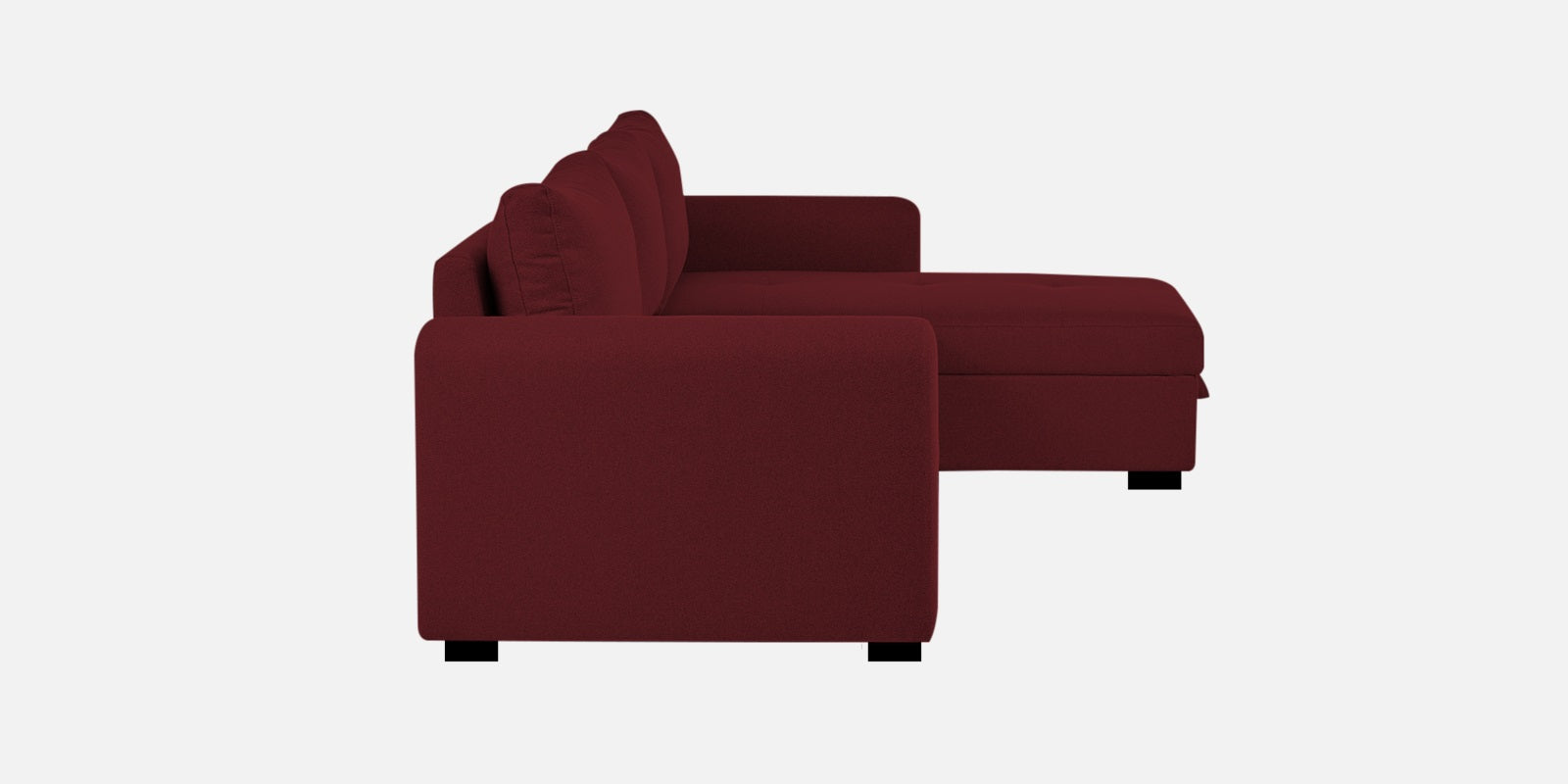 Sigma Fabric LHS Sectional Sofa (3+Lounger) In Blood Maroon Colour - Febonic Living