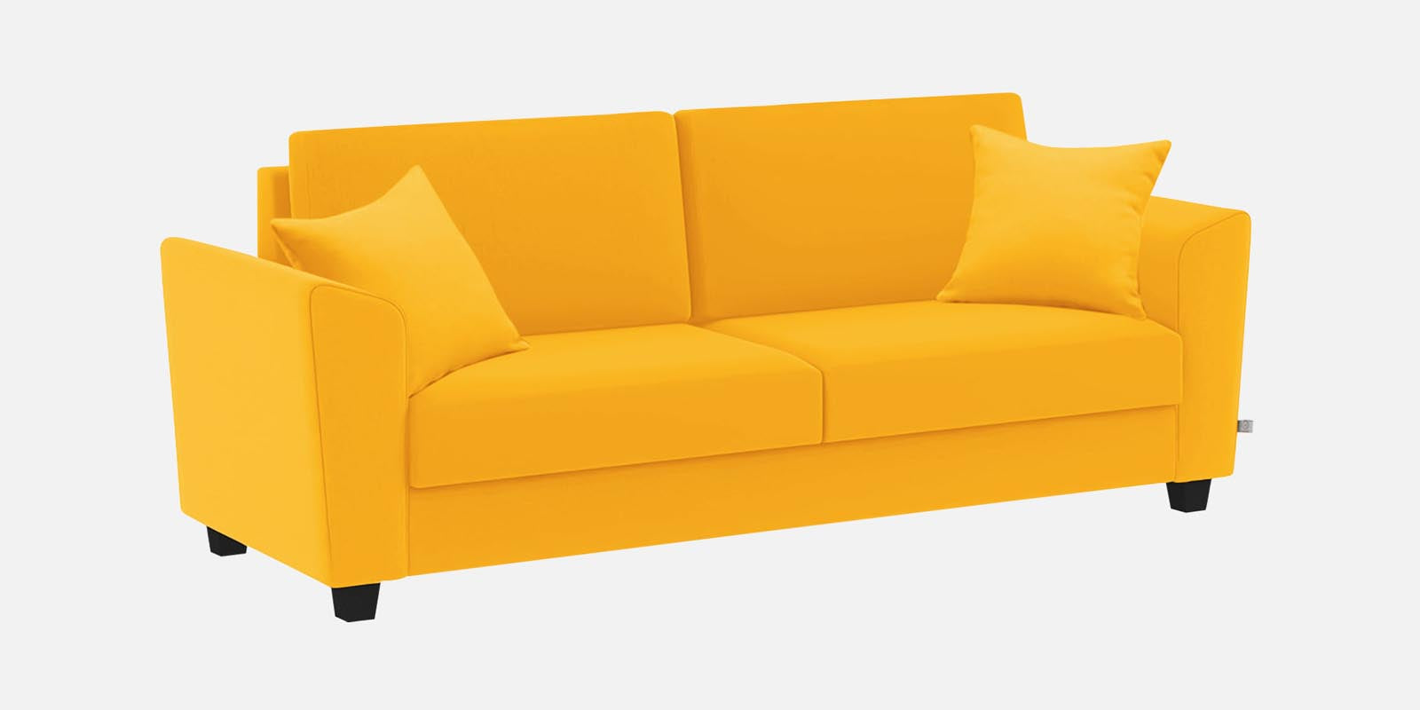 Daku Fabric 3 Seater Sofa In Bold Yellow Colour - Febonic Living