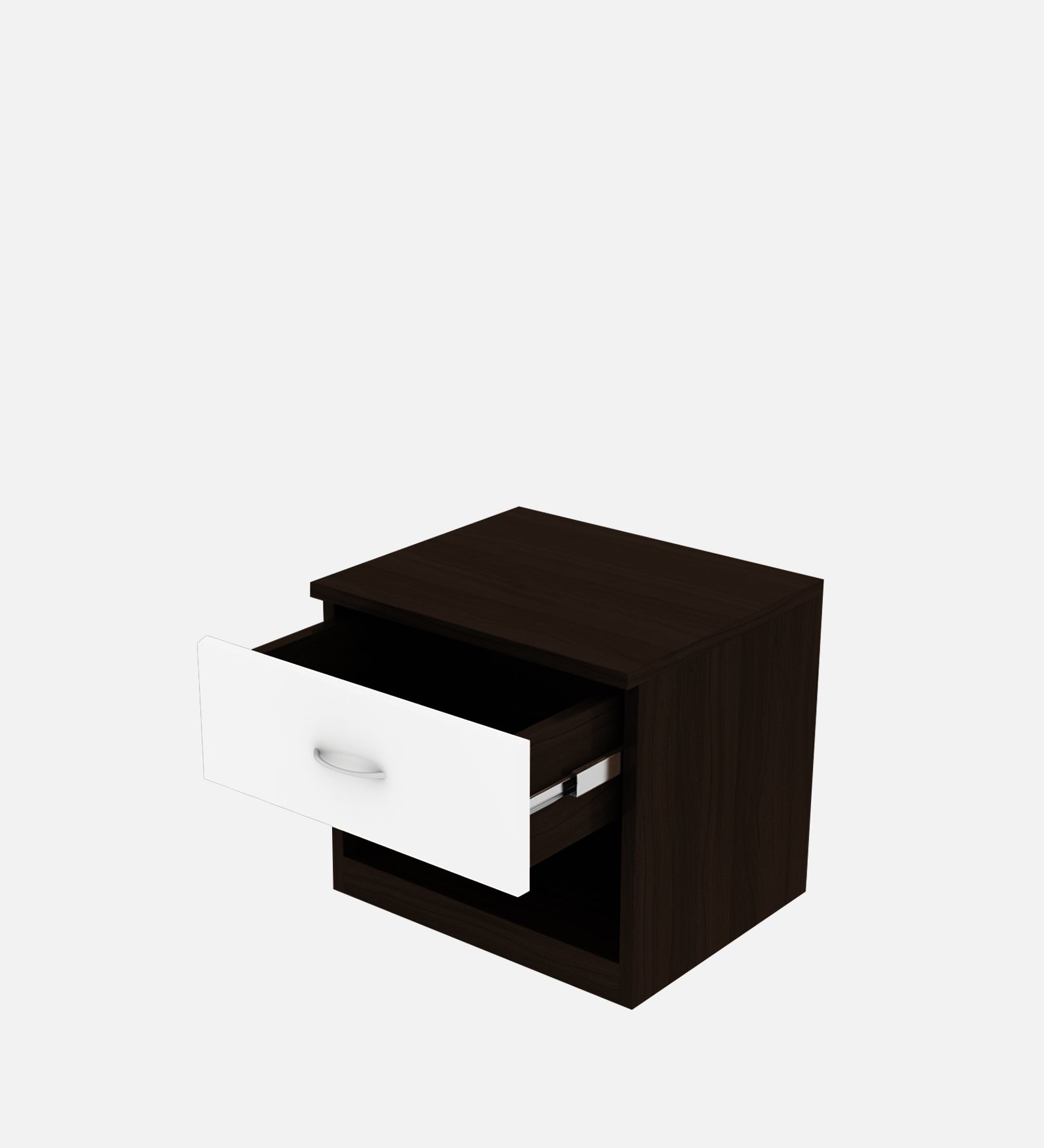 Rona Bedside Table With Drawer In Wenge And Frosty White Finish - Febonic Living
