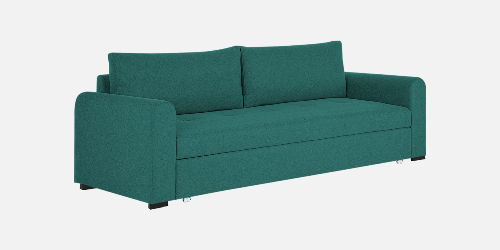 Sigma Fabric 3 Seater Pull Out Sofa Cum Bed In Sea Green Colour - Febonic Living