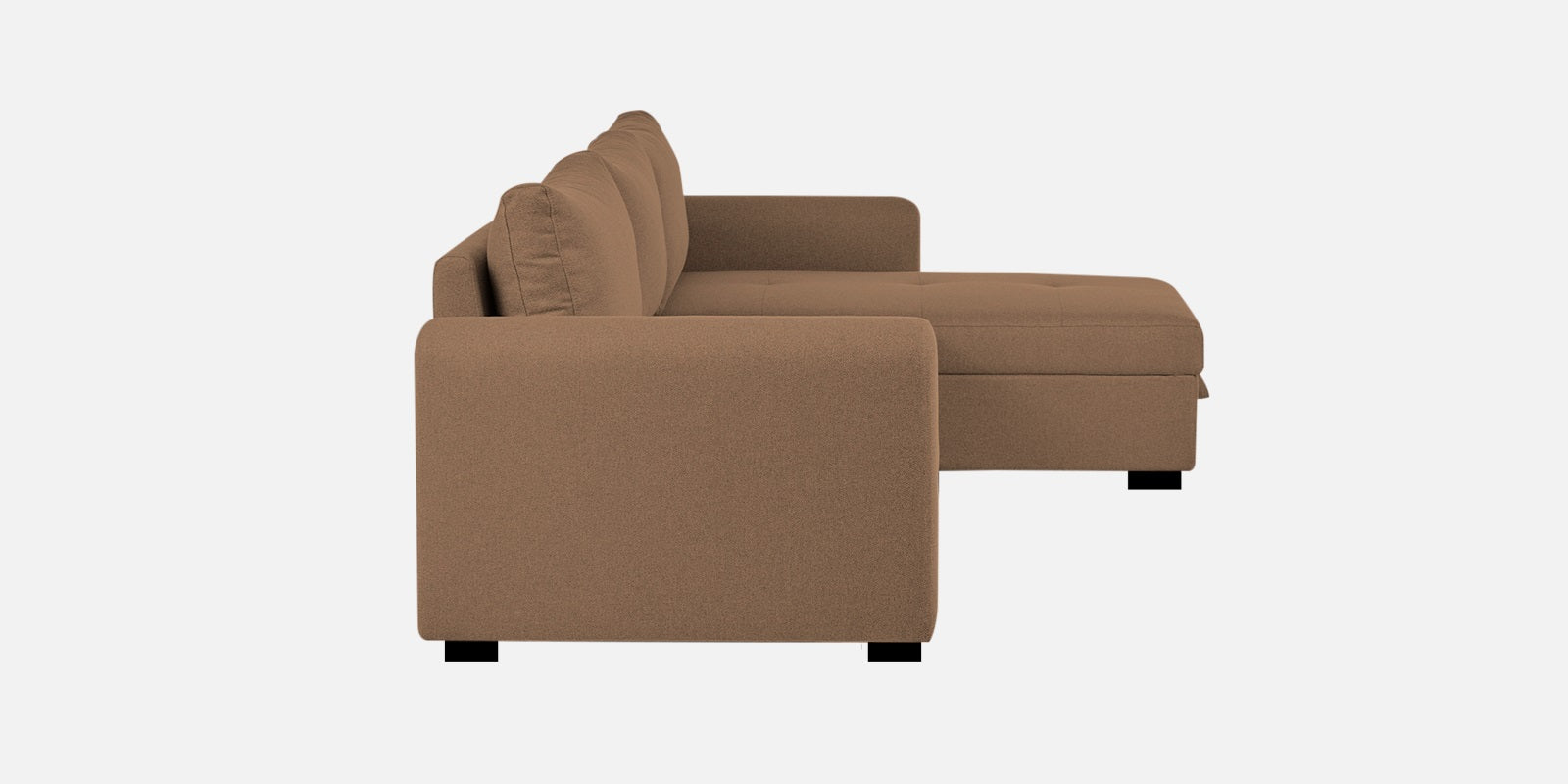 Sigma Fabric LHS Sectional Sofa (3+Lounger) In Cosmic Beige Colour - Febonic Living