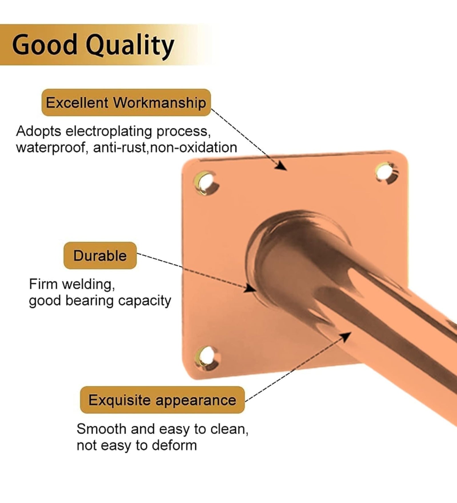 Dami 8-Inch Cone-Shaped Metal Leg Set for Sofas with a Glossy Finish - Includes 4 Pieces - Febonic Living