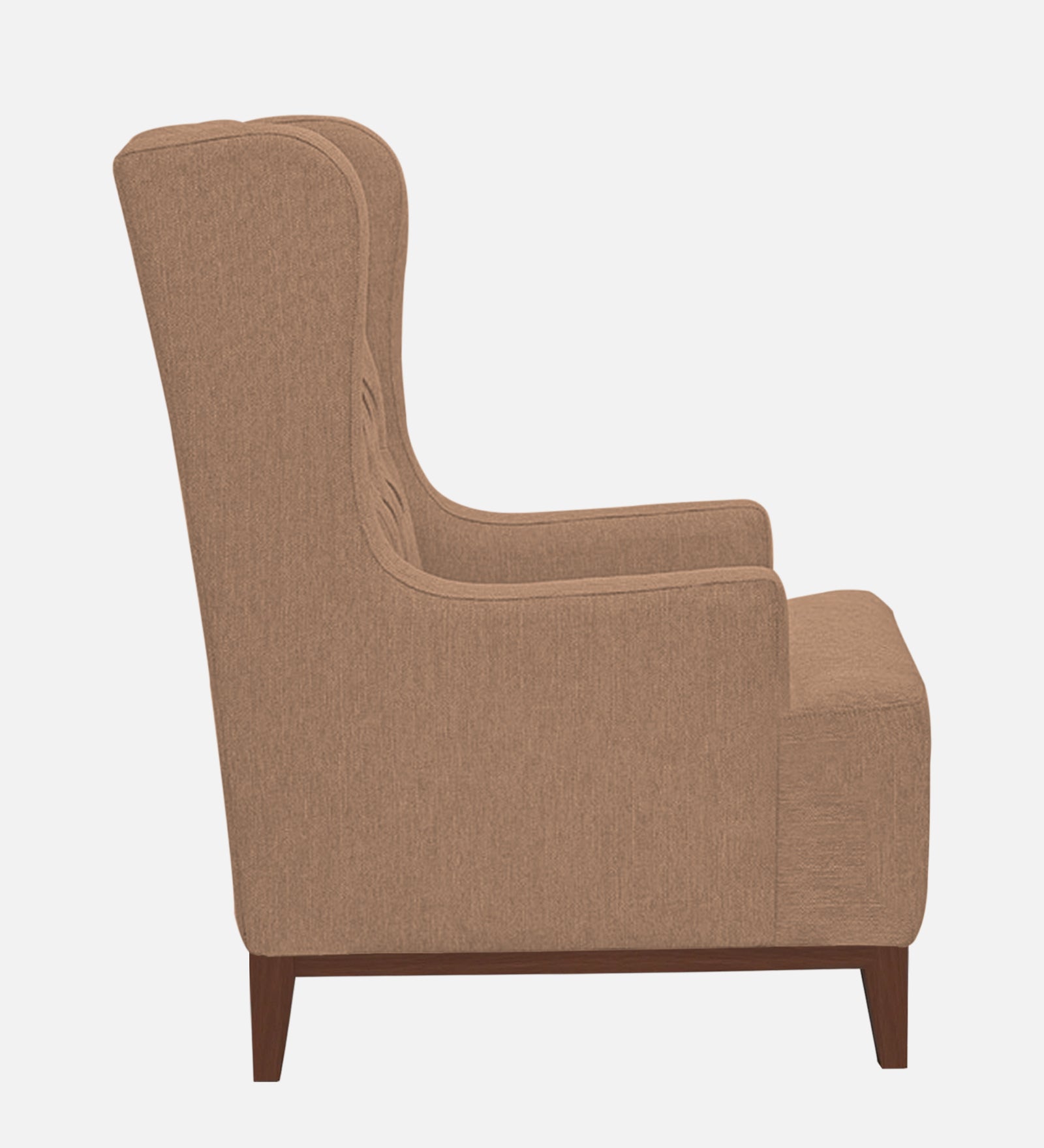 Kuchi Fabric Wing Chair In Cosmic Beige Colour - Febonic Living