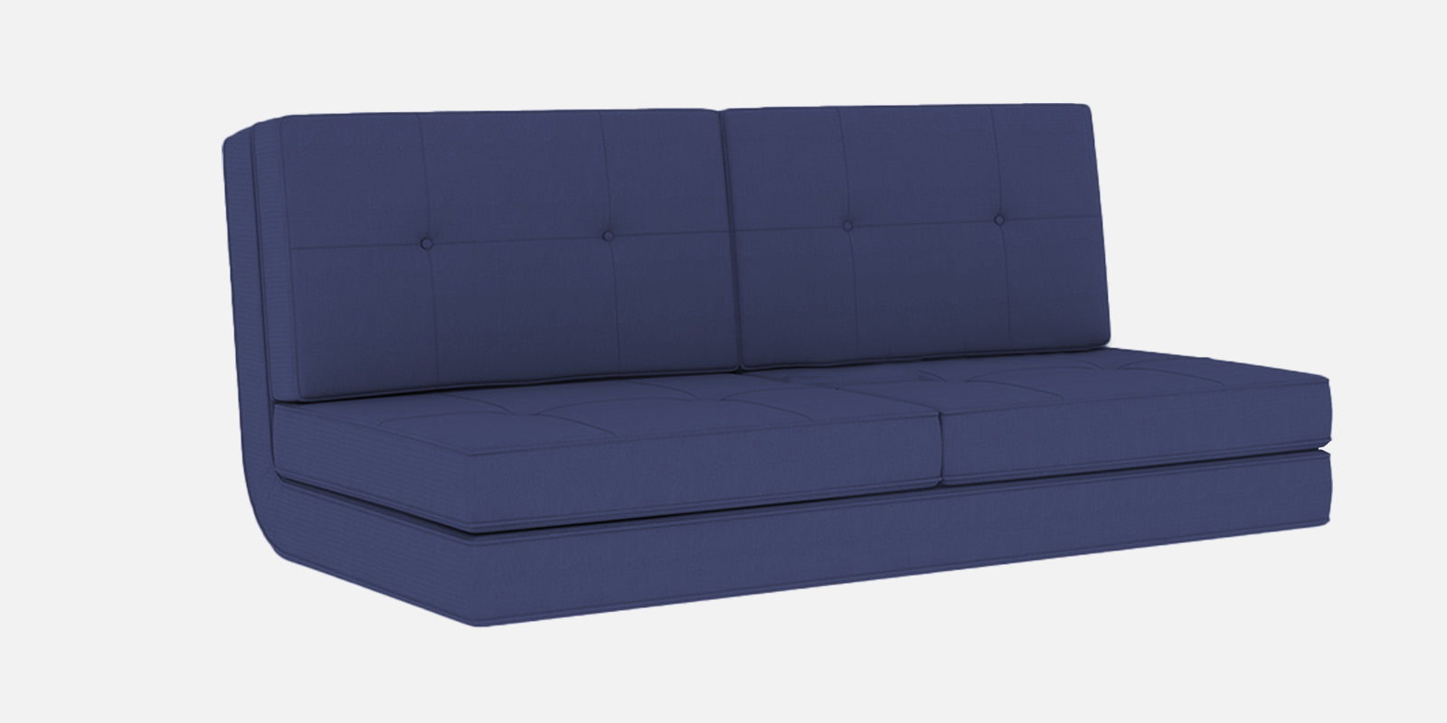 Cora Fabric 2 Seater Foldable Sofa Cum Bed In Denim Blue Colour - Febonic Living