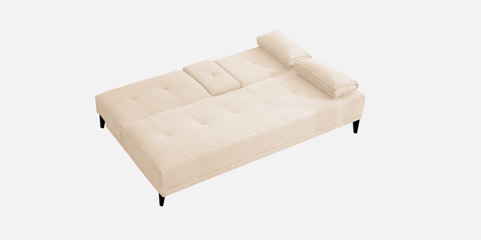 Jerry Fabric 3 Seater Convertible Sofa Cum Bed In Woom Beige Colour - Febonic Living