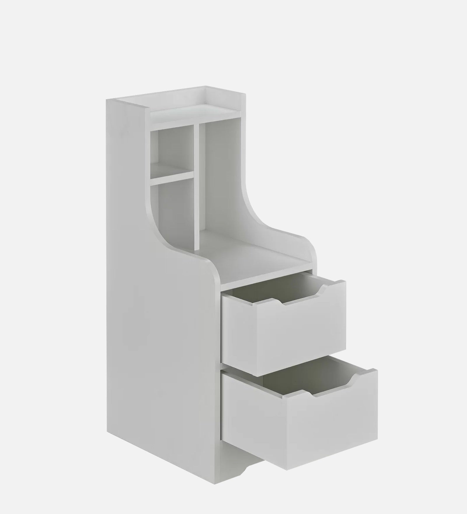 Triv Bedside Table With Drawer In Frosty White Finish - Febonic Living