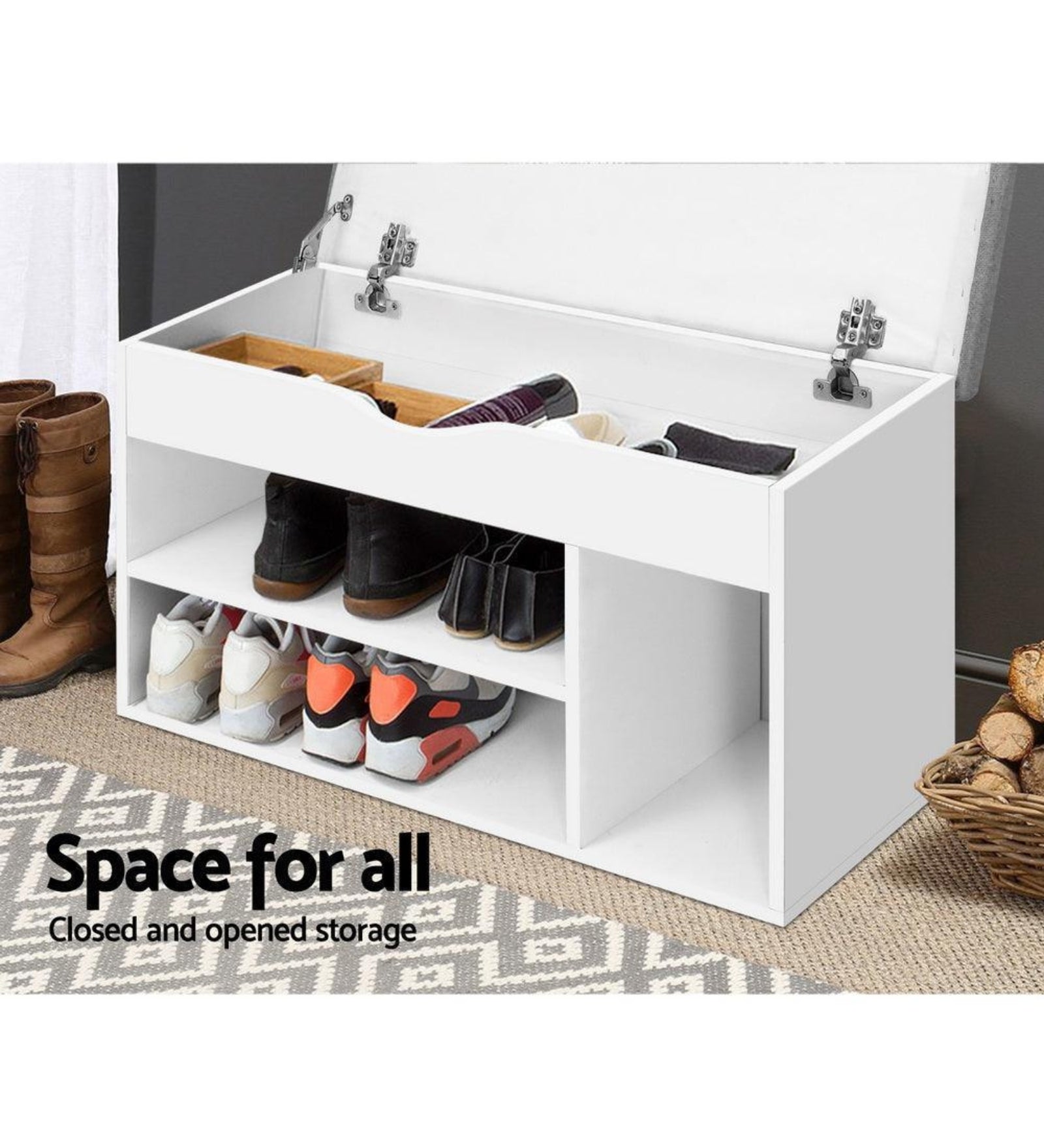 Jayric Shoe Rack In Frosty White Finish - Febonic Living