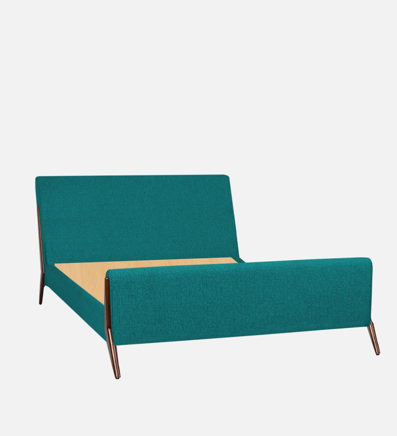 Catla Fabric Queen Size Bed In Sea Green Colour - Febonic Living